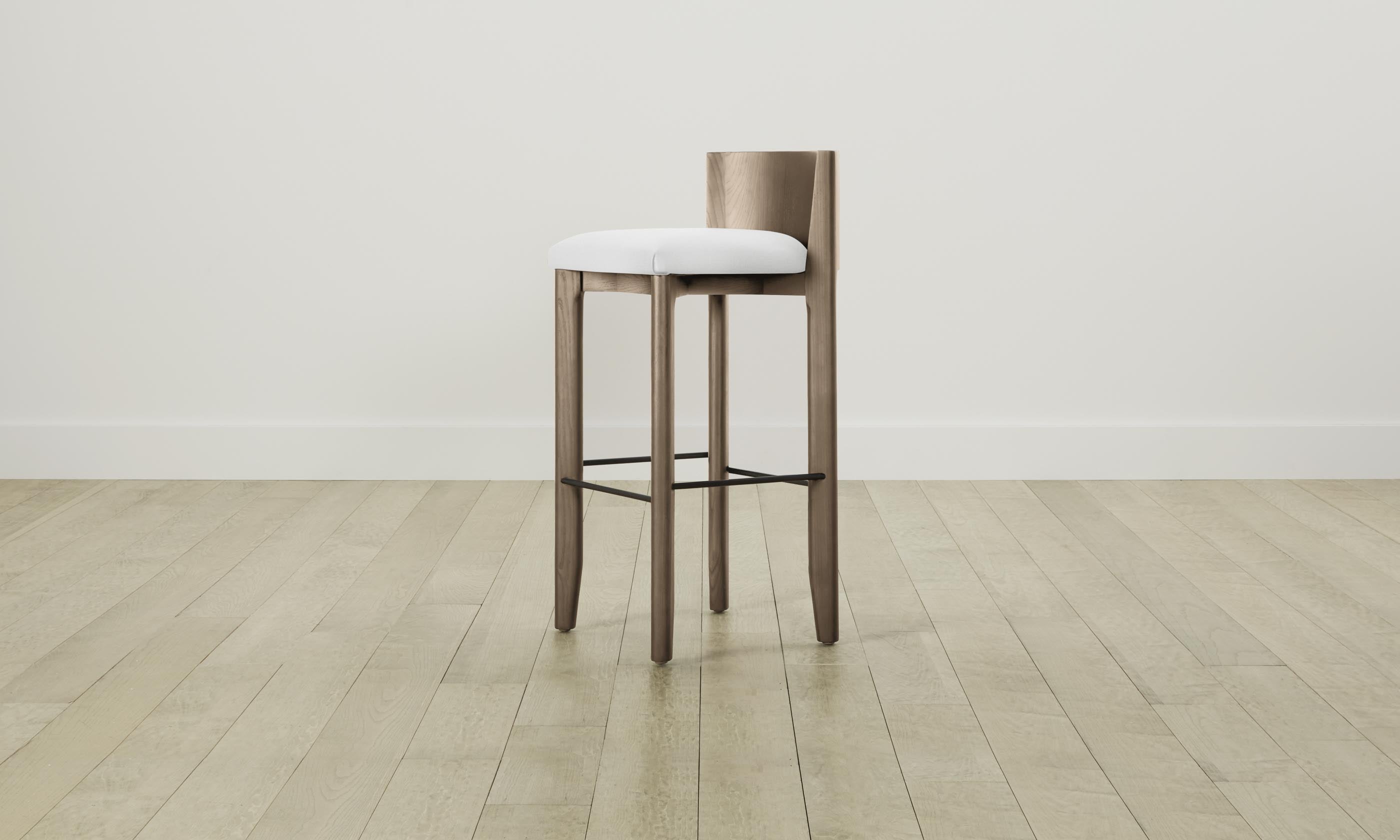 Premium Delancey Bar & Counter Stool - Performance Linen Weave in Pure White - Perfect for Kitchen Islands, Breakfast Bars & Modern Dining Areas
