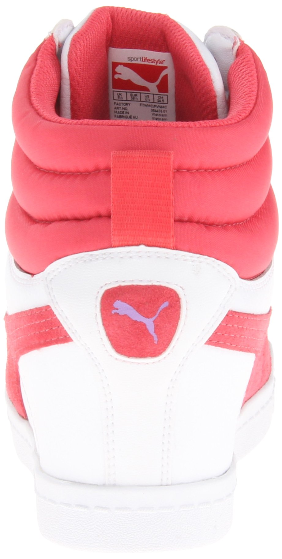 PUMA Classic Wedge SL JR Sneaker for Girls - White/Pink/Purple - Big Kids Size 6.5 M US - Comfortable School Shoes & Casual Sneakers for Running, Playground & Everyday Wear