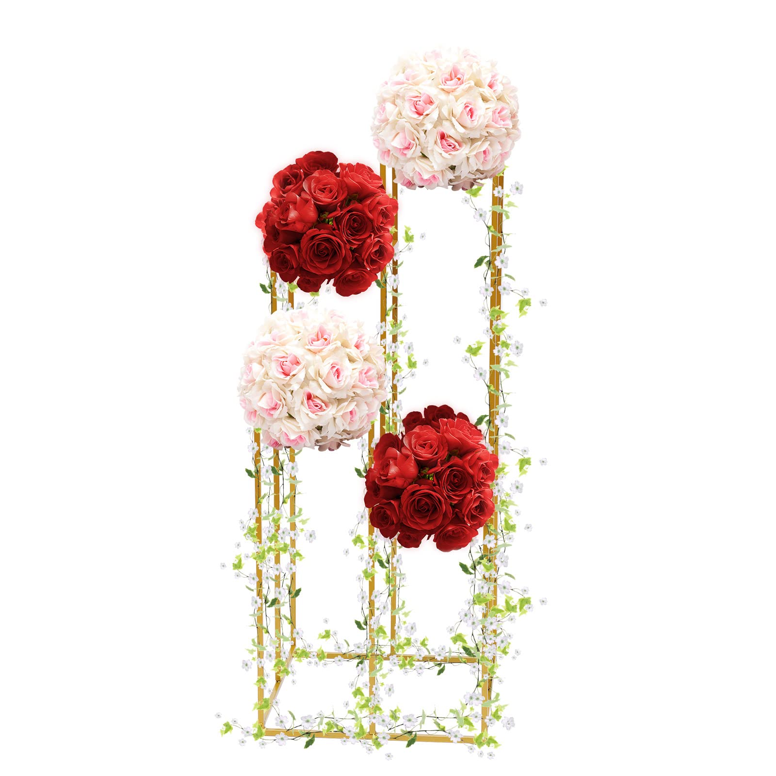 Gdrasuya10 Wedding Flower Stand - 40/60/80/100CM Metal Floral Display Rack for Wedding Aisle Decor, Ceremony Centerpieces & Reception Decorations - Elegant Floor Column Vase Holder for Bridal Showers & Special Events