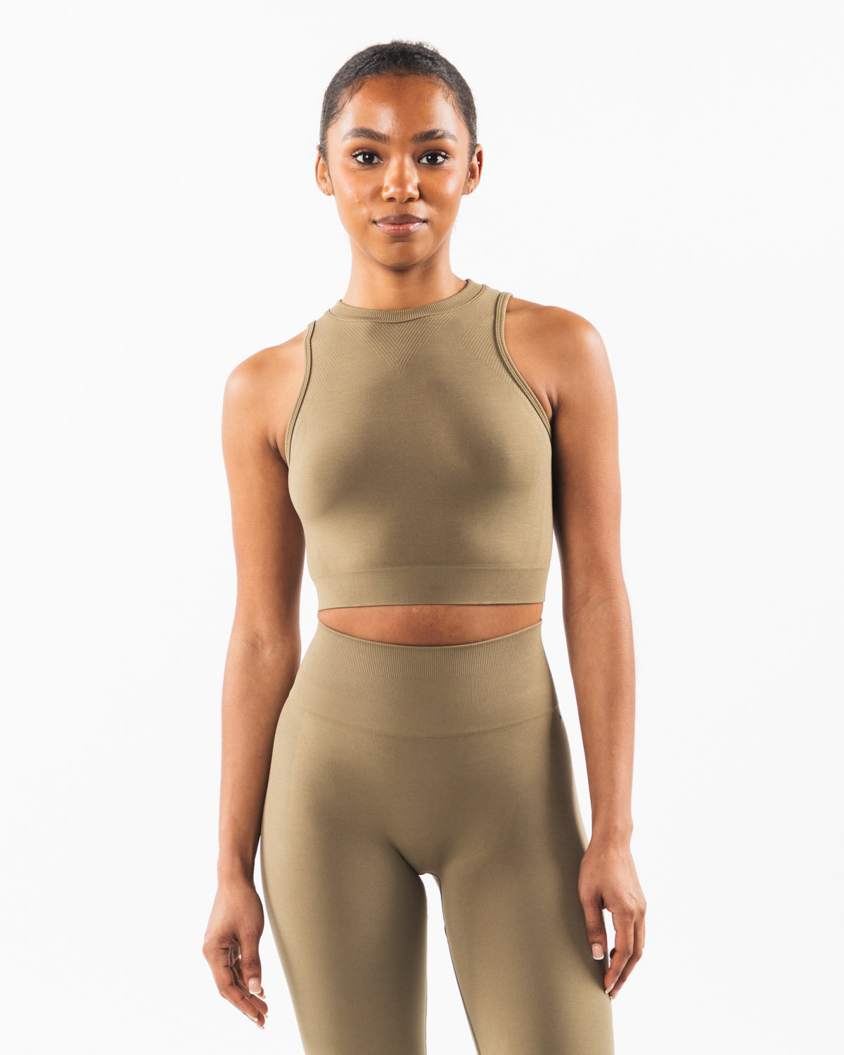 Stratus Crop Tank Top for Women - Soft Comfortable Willow Green Yoga Shirt - Perfect for Workouts, Yoga, and Casual Wear