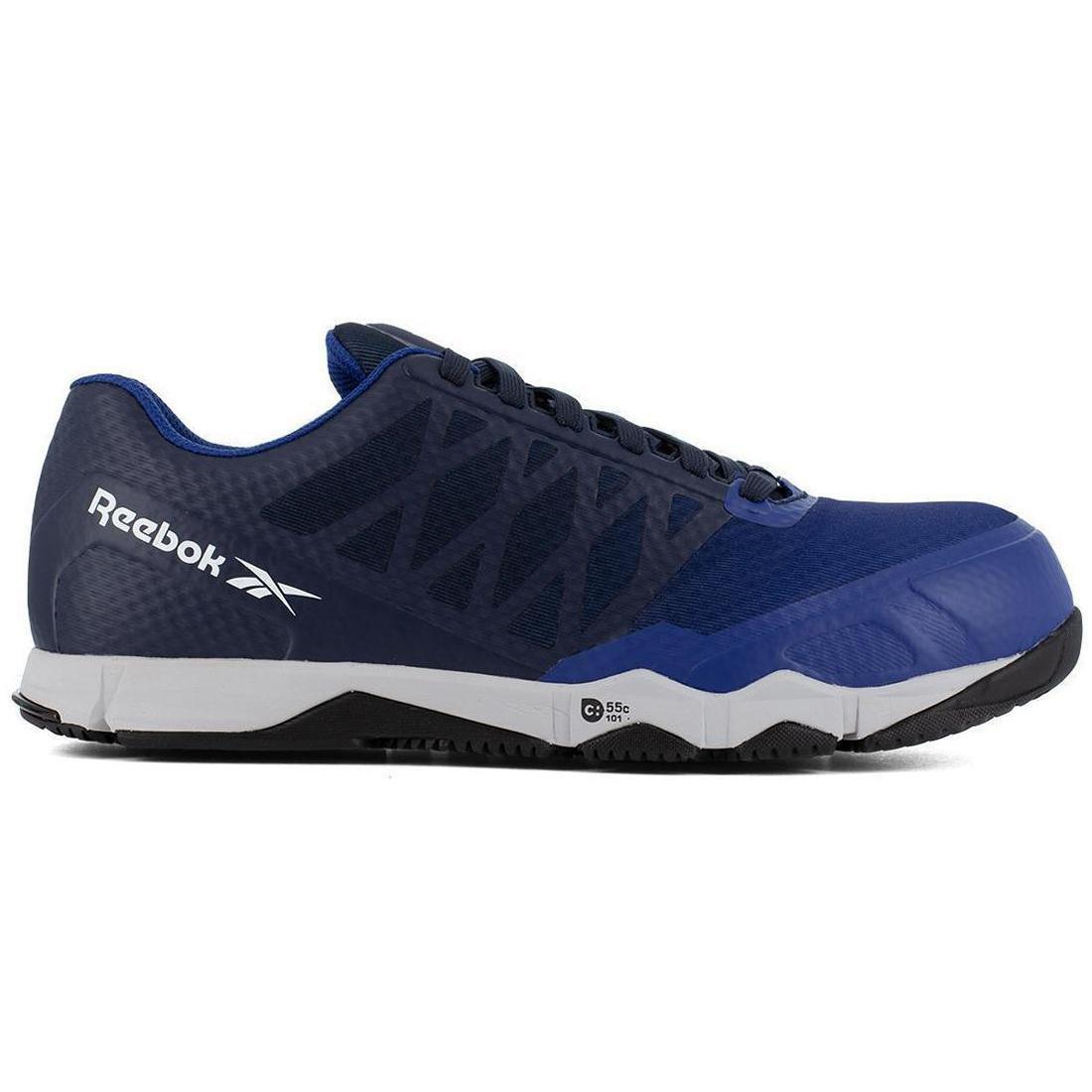 Speed TR Composite Toe Athletic Work Shoes for Men - Lightweight & Slip-Resistant - Blue/Black - Ideal for Construction, Warehouse & Industrial Work