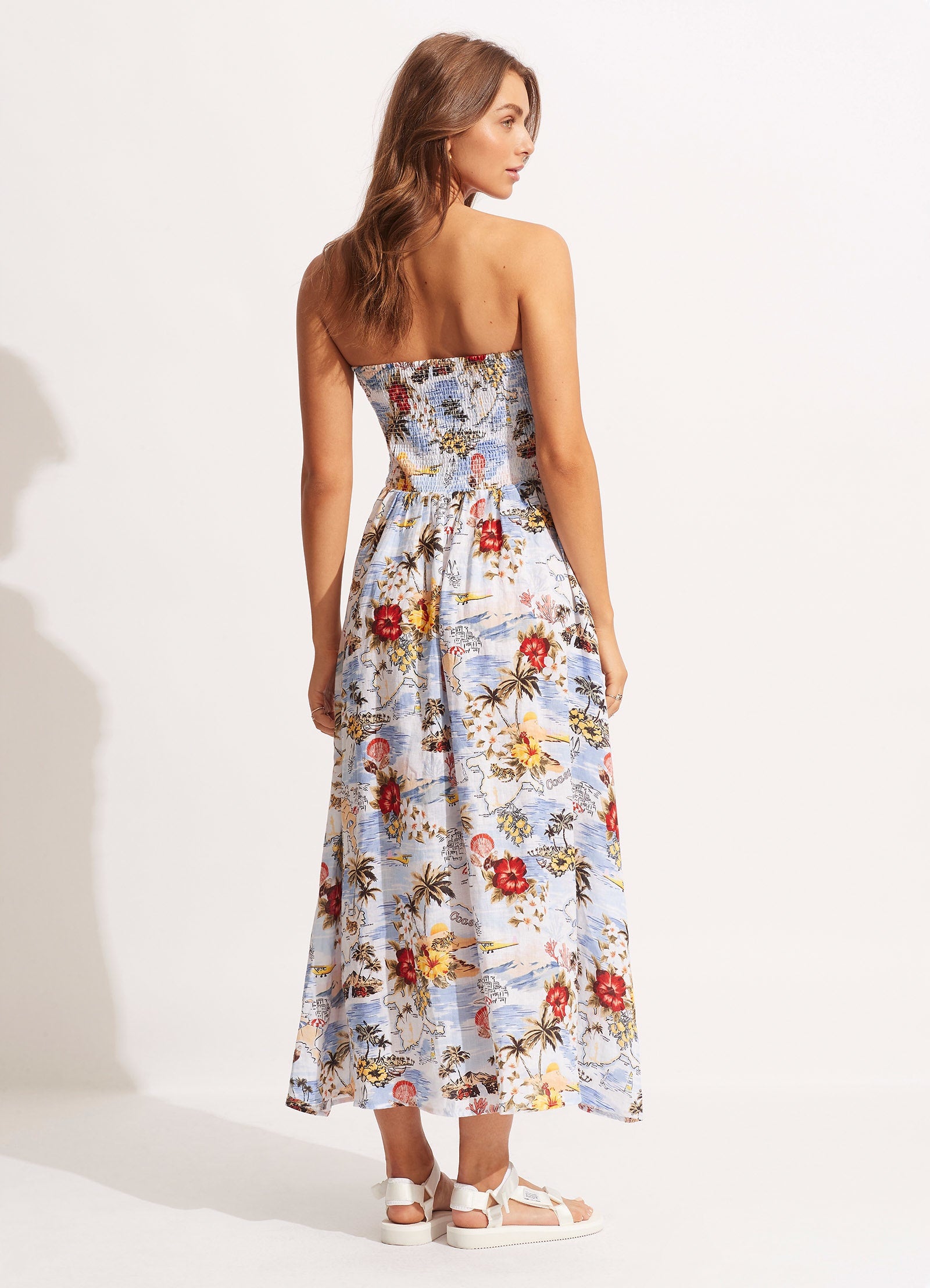 Coast To Coast Midi Dress in Powder Blue | Flowy Summer Dress for Beach, Vacation & Casual Outings