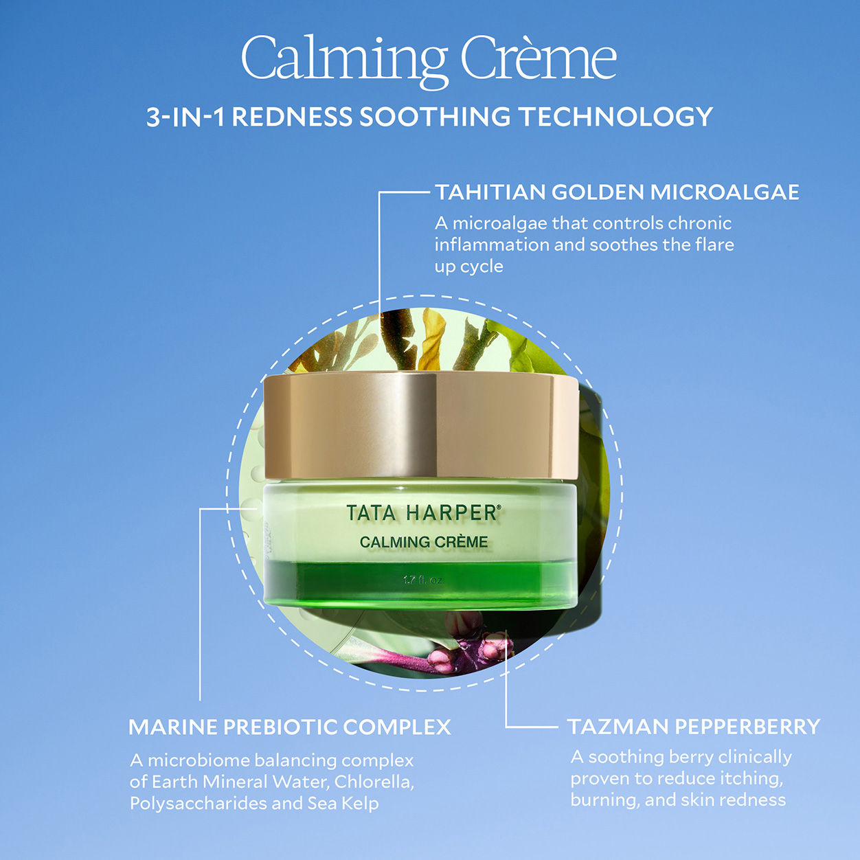 Tata Harper Calming Crème - Soothing Face Moisturizer for Sensitive Skin | Hydrating & Anti-Redness | Perfect for Daily Skincare Routine & Post-Treatment Care