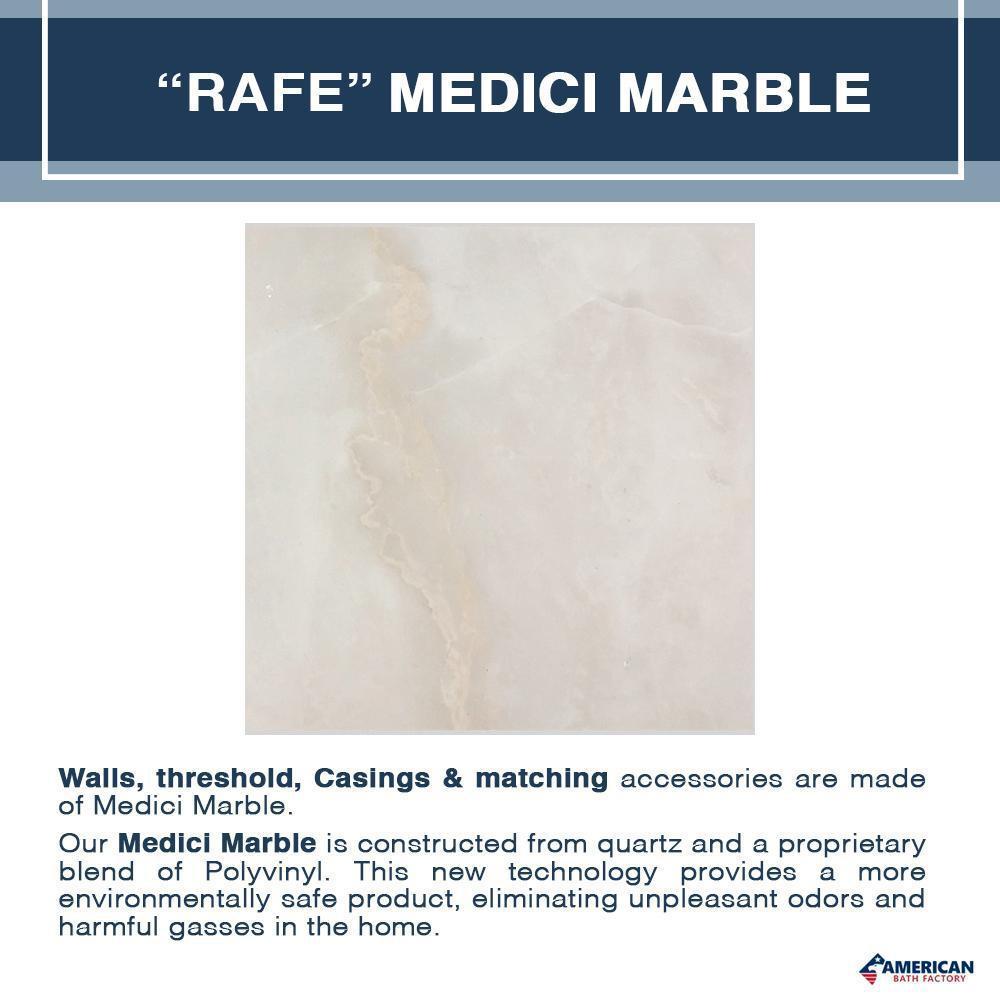 Freedom Rafe Marble Jewel Alcove Shower Enclosure Kit - Elegant Bathroom Upgrade with Waterproof Design for Modern Homes (Perfect for Master Bath & Spa Retreats)