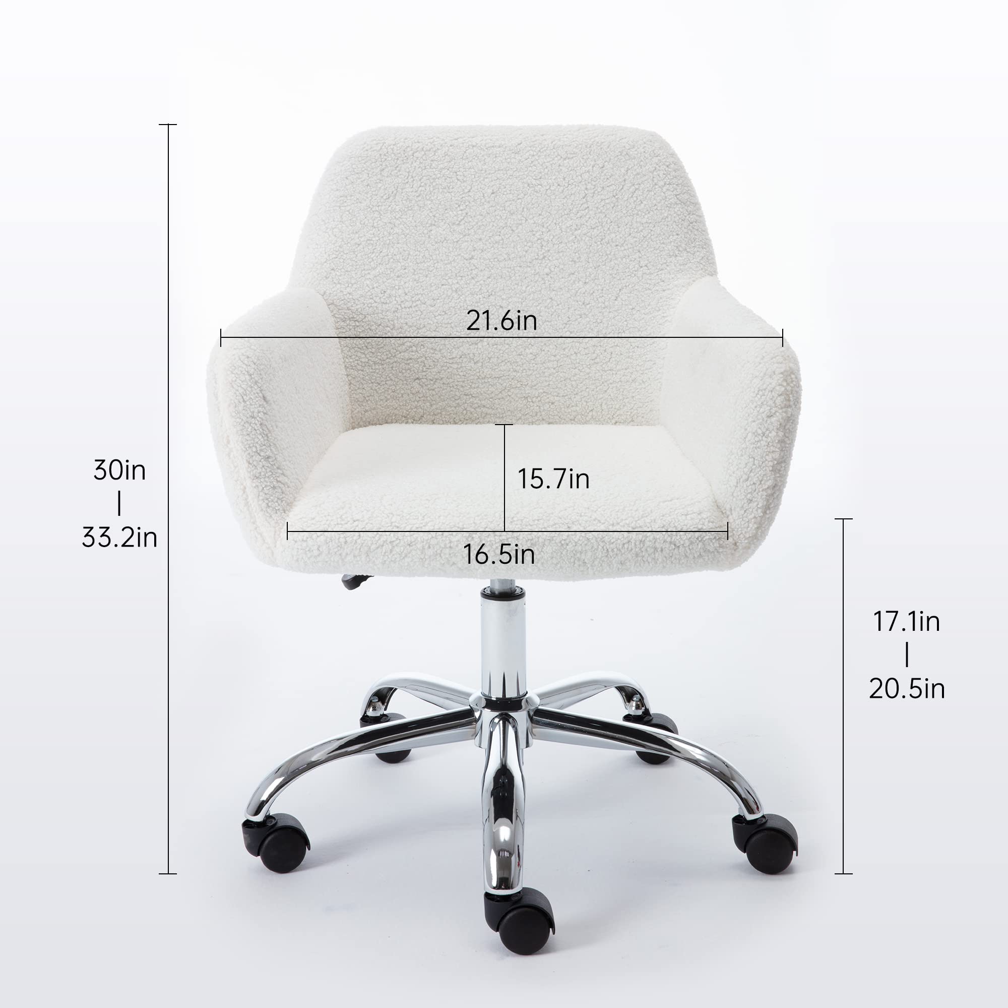 Black Vanity Desk Chair - Small Adjustable Swivel Chair with Golden Metal Legs for Bedroom, Makeup, Living Room, Home Office & Dressing Table - Modern Accent Chair for Women & Girls
