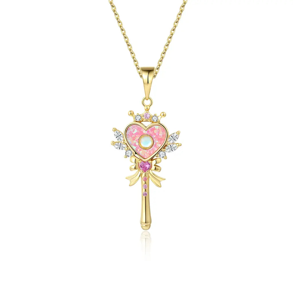Aisha Wand Pendant Necklace - Elegant Boho Crystal Jewelry for Women | Perfect for Meditation, Yoga, Spiritual Healing & Gift Giving