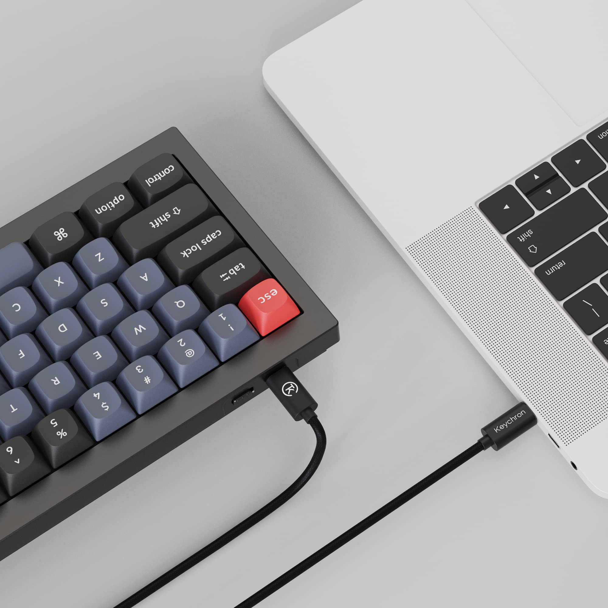 Keychron Q2 Wired Custom Mechanical Keyboard - 65% Compact Layout with Knob, Hot-Swappable Gateron G Pro Blue Switches, QMK/VIA Programmable Macros, Double Gasket Design for Mac/Windows/Linux (Black) | Perfect for Gaming, Coding & Office Work