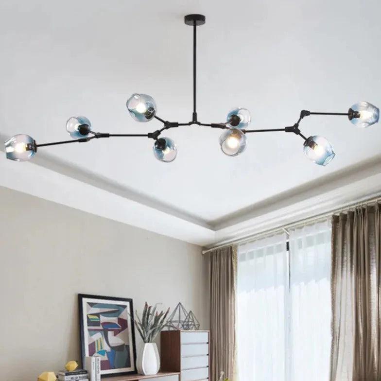 Modern Minimalist Transparent Glass Ball Chandelier - Elegant Ceiling Light Fixture for Living Room, Dining Room, and Bedroom Decor