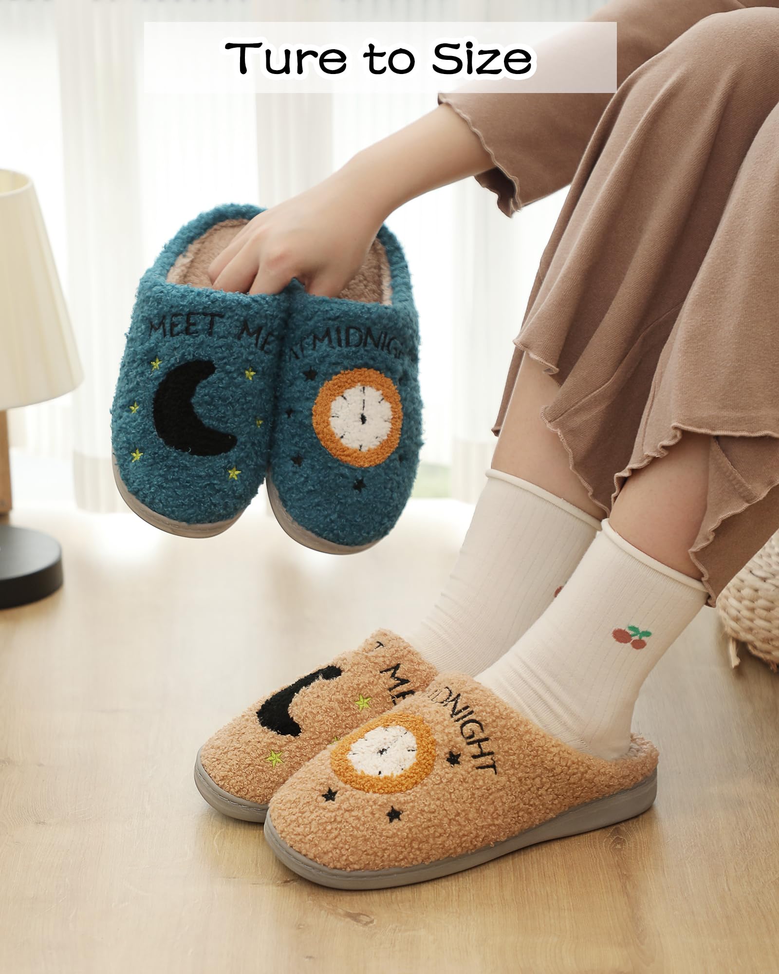 Cysincos Cozy Winter Slippers for Women & Men - Plush Fuzzy House Slides with Non-Slip Sole (Size 5.5-12.5) | Warm Indoor/Outdoor Home Footwear for Relaxing & Lounging