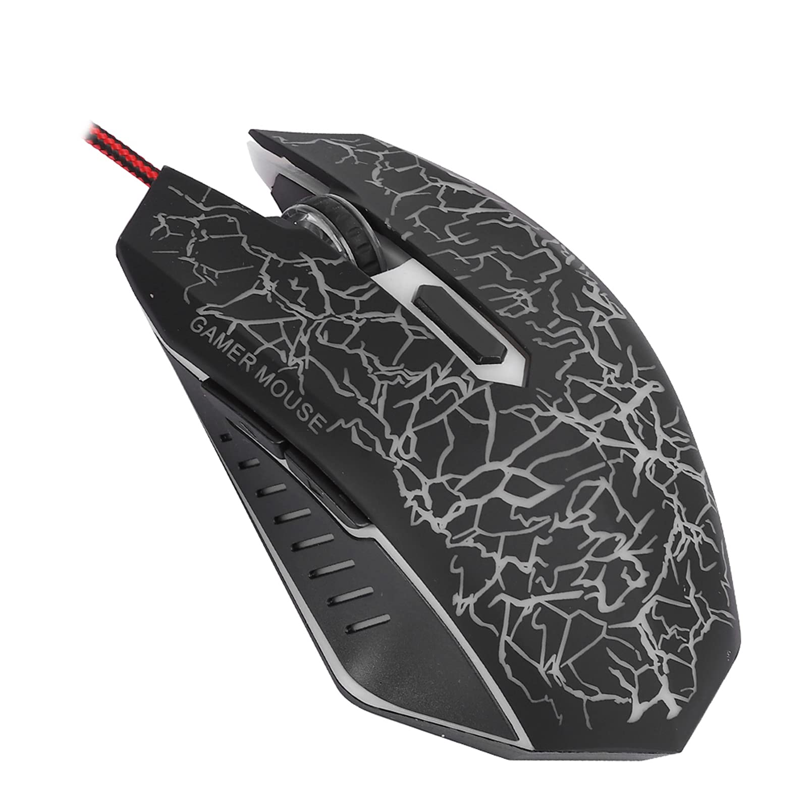 PUSOKEI 6-Button Wired Gaming Mouse, 800-2000 DPI, USB LED for PC & Laptop - Perfect for FPS & MOBA Games