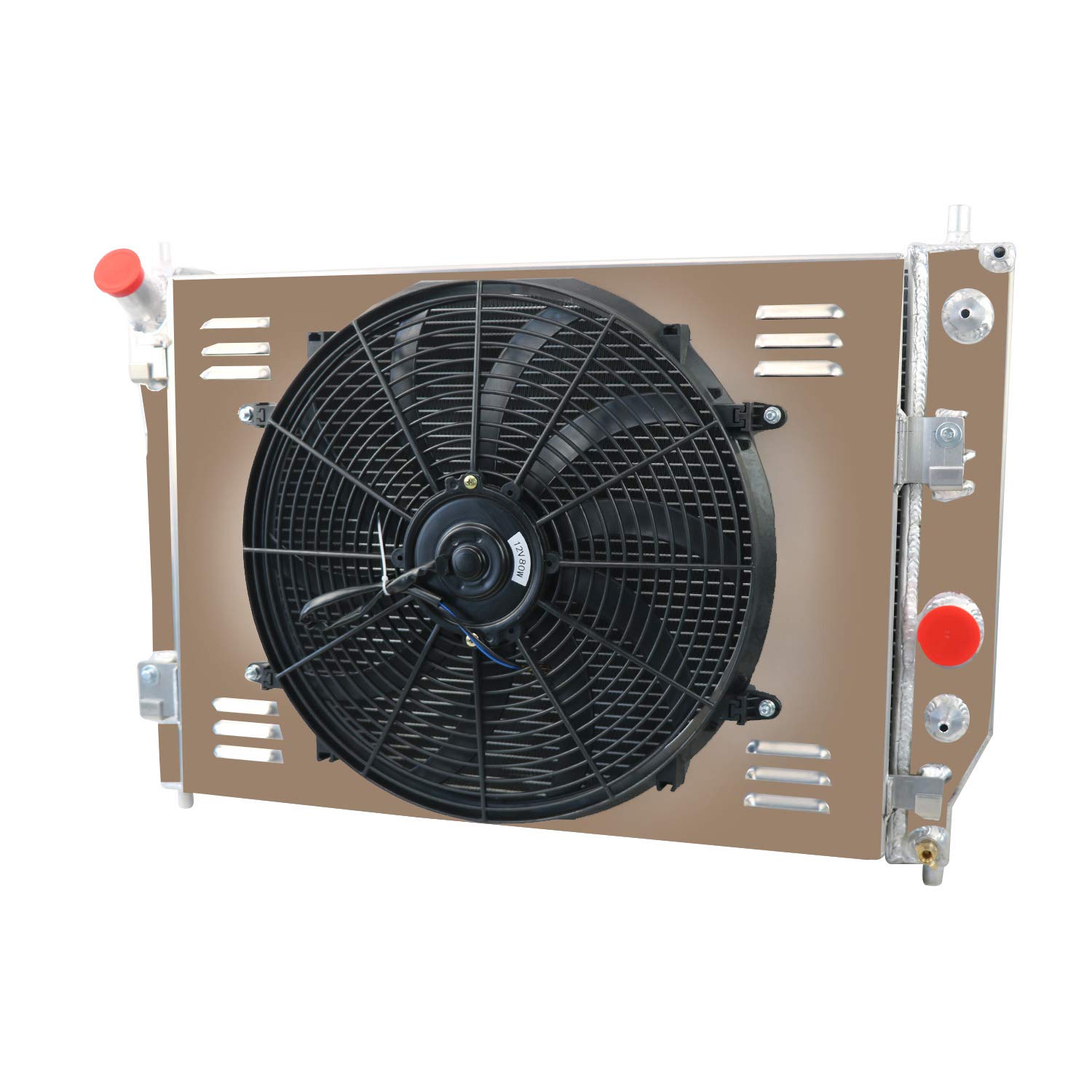 AlloyWorks 3-Row Aluminum Radiator with Shroud Fan & Relay Kit - Compatible with 2005-2013 Chevy Corvette C6, 2003-2006 SSR, Saab 9-3X/9-7X 6.0L 6.2L 7.0L V8 Engines (Includes Double Oil Cooler) - High-Performance Cooling Upgrade for Racing & Hot Weather Driving