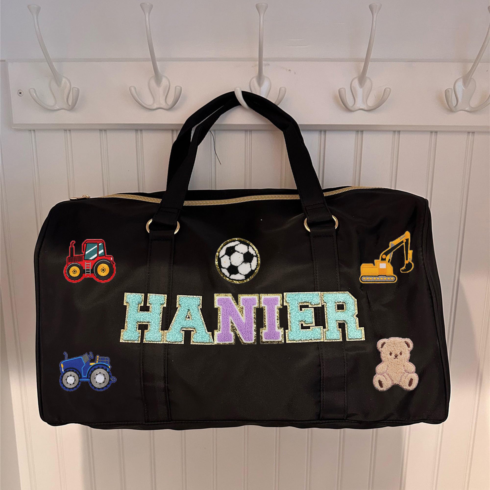 Personalized Dance Bag for Girls - Custom Name Patch Yoga & Ballet Duffel Bag - Women's Cheerleader & Gym Travel Bag - Perfect for Dance Classes, Yoga Sessions, Gym Workouts & Bridesmaid Events