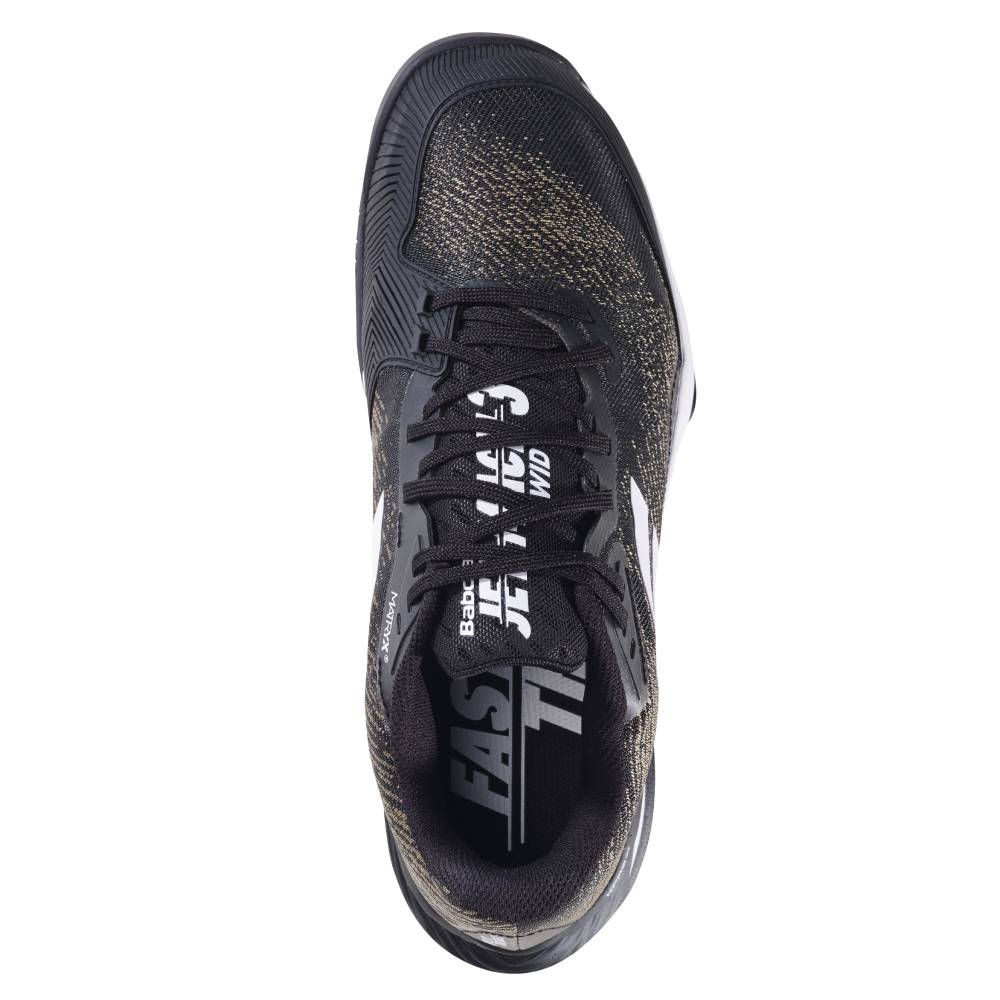 Babolat Jet Mach 3 AC Wide Men's Tennis Shoes - Black/White | Lightweight & Durable Court Shoes for Competitive Play & Training