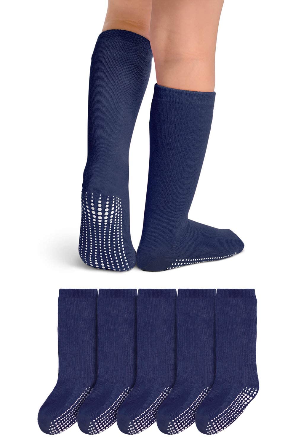 LA Active Knee High Grip Socks - Non-Slip Warm Socks for Baby, Toddler & Kids - Perfect for Playtime, Winter Wear & Indoor Activities