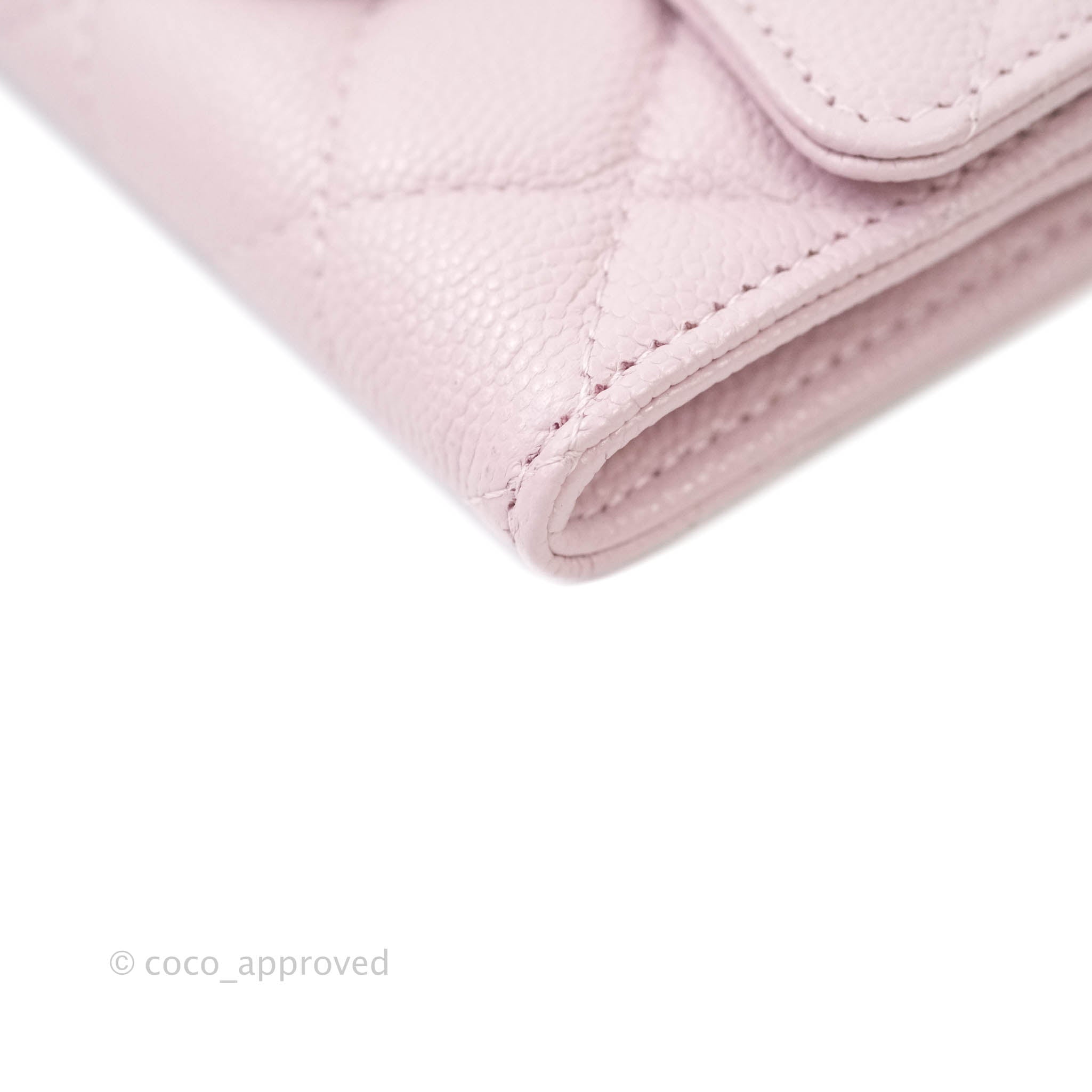 Chanel Caviar Quilted Flap Card Wallet in Lilac Rose Clair with Gold Hardware | 21S Collection | Perfect for Everyday Use & Luxury Gift Giving