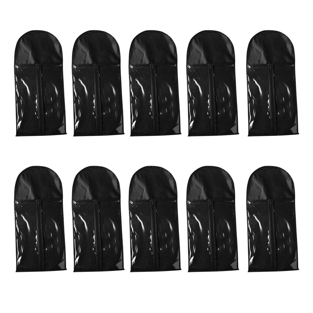10-Piece Portable Dustproof Hair Extension Wig Stand Storage Case with Hanger - Carrier Bag Holder & Protector Pouch for Salon, Travel & Home Organization