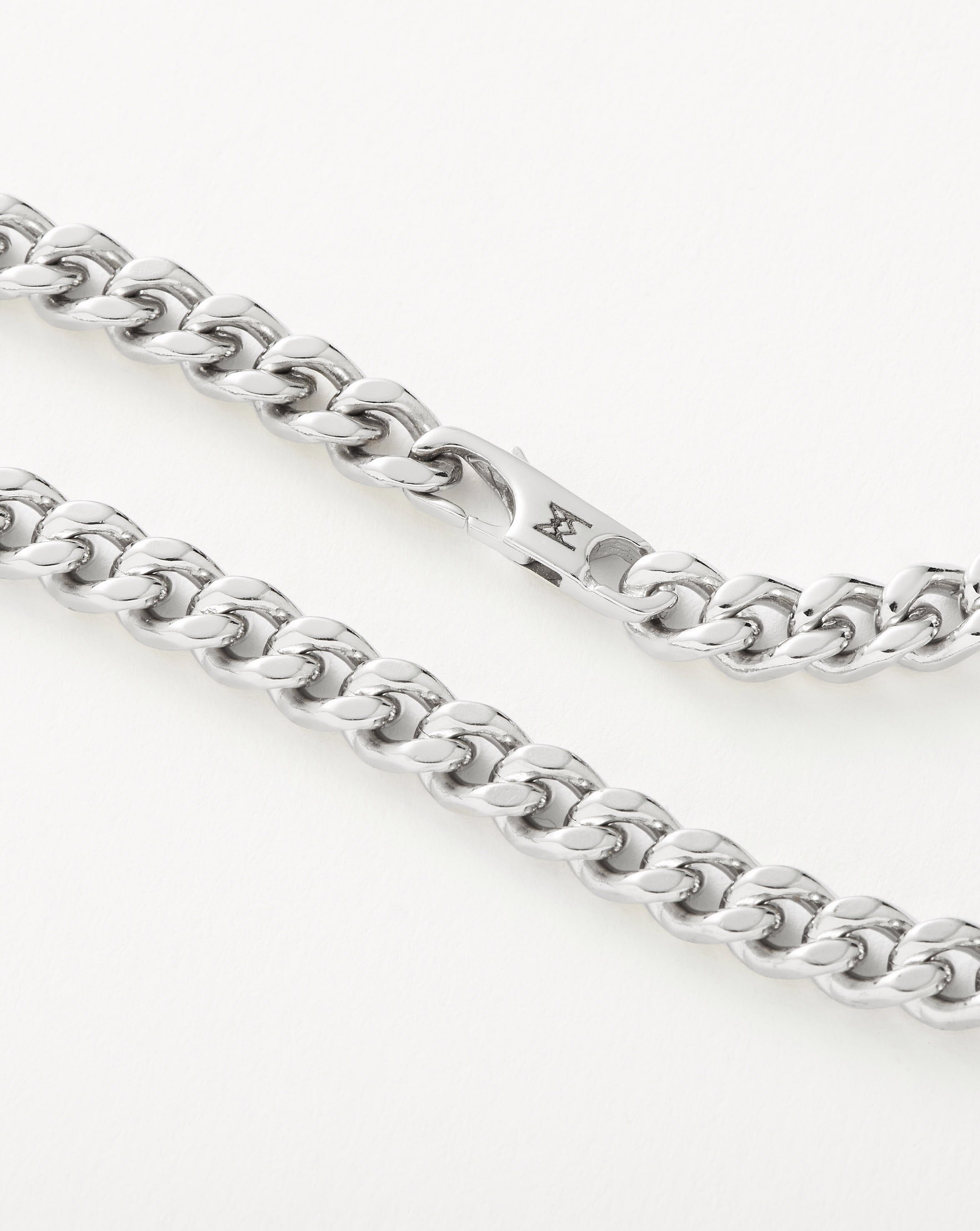 Men's Silver Plated Flat Curb Chain Necklace - Stylish Accessory for Casual & Formal Outfits