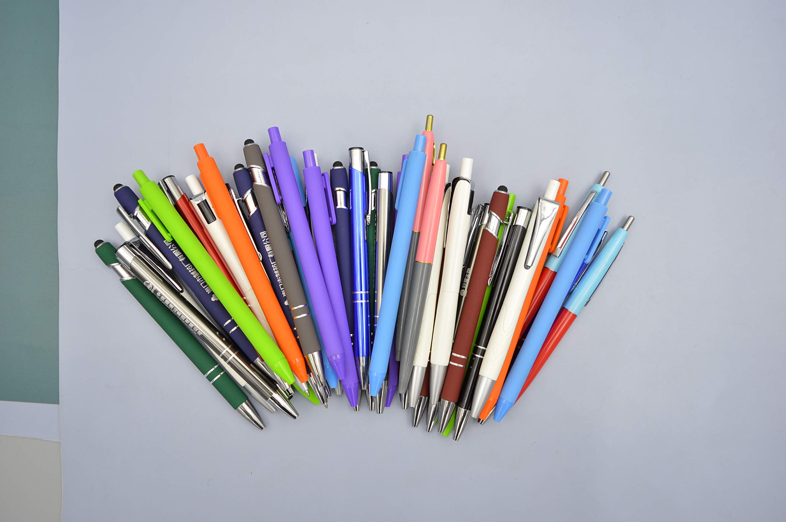 50 Pcs Bulk Ballpoint Pens - Assorted Misprint Ink Pens, Retractable Metal & Plastic Pen Set for Office, School & Gifts - Unexpected Surprise Mixed Pen Collection for Writing, Note Taking & Everyday Use