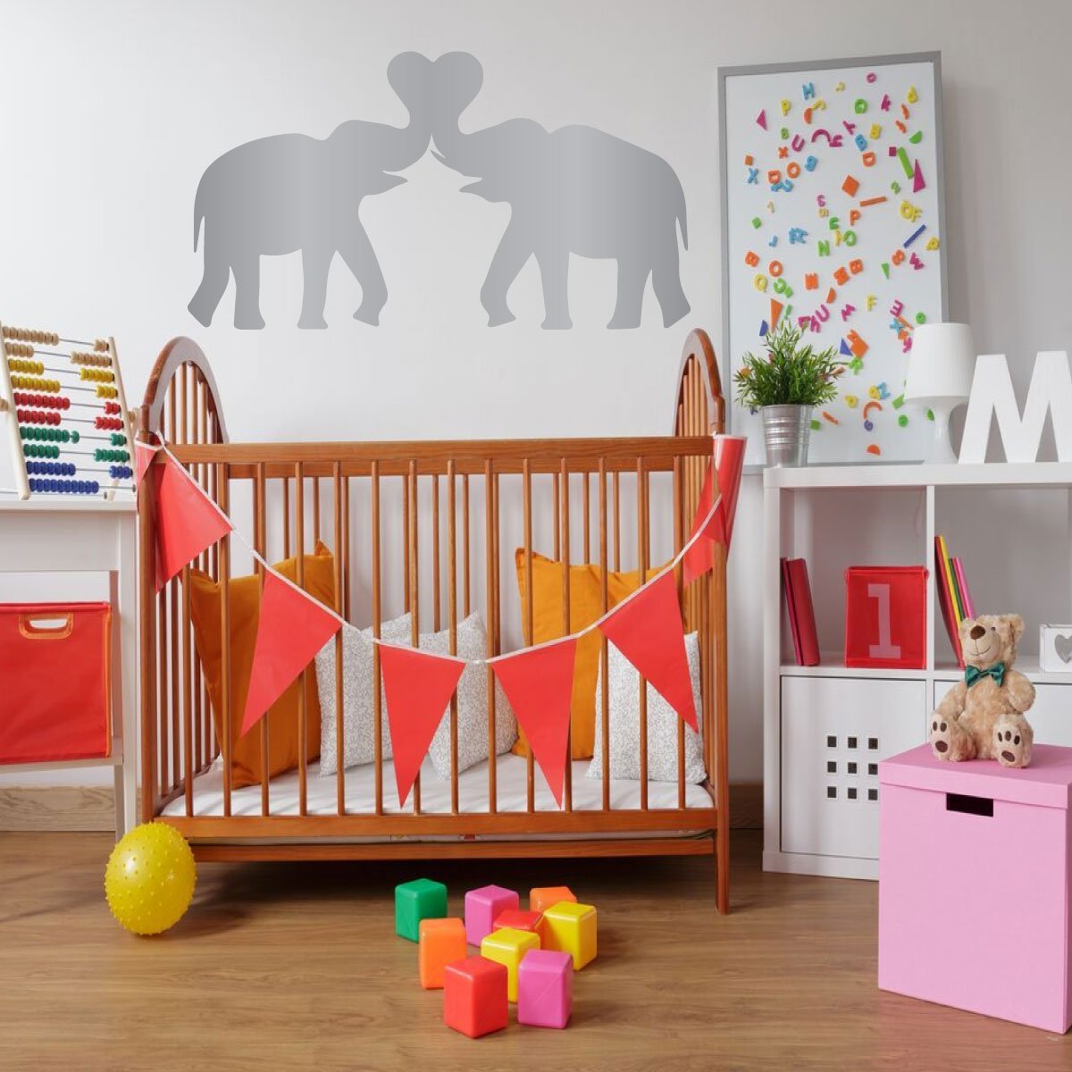 Personalized Elephant Nursery Wall Decal - Cute Vinyl Sticker for Baby Room, Kids Bedroom & Playroom Decor - Perfect for Themed Nurseries, Birthday Parties & Baby Showers