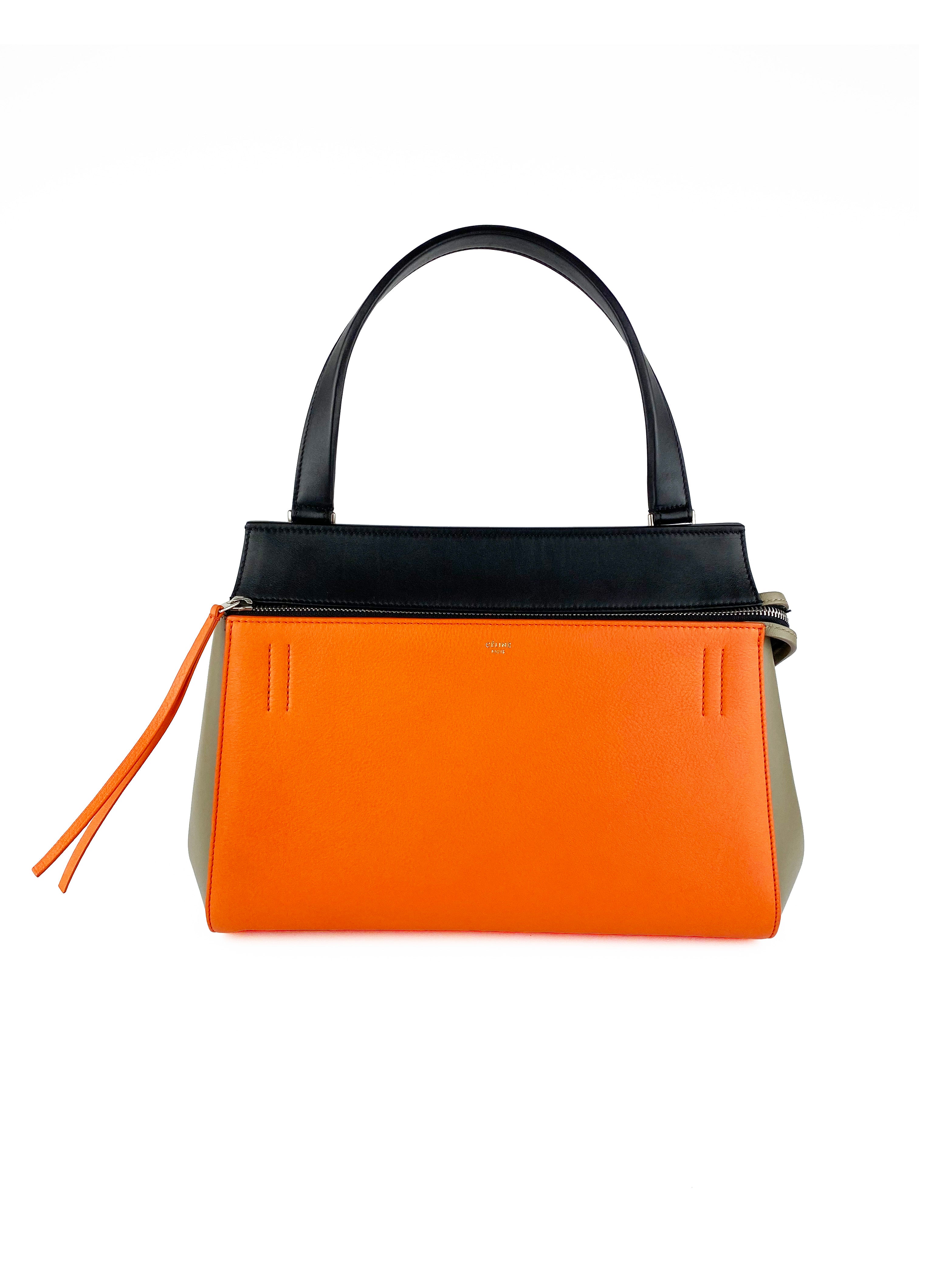 Celine Orange and Black Edge Bag - Stylish Designer Handbag for Women, Perfect for Work, Travel, and Everyday Use