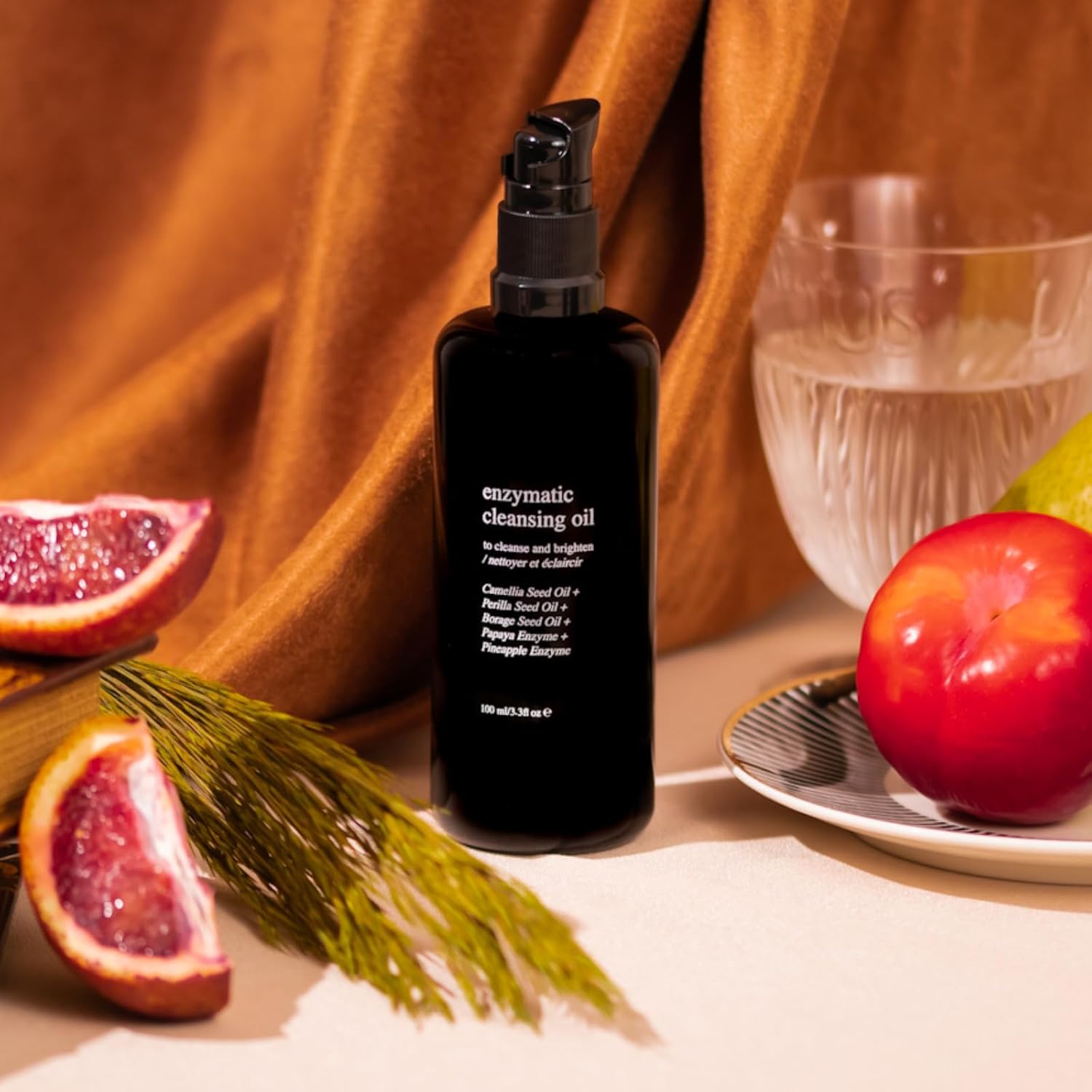 Best Enzymatic Cleansing Oil for Face - Camellia, Perilla & Borage Oils Facial Cleanser | Makeup Remover & SPF Cleanser | Gentle Exfoliation with Papaya & Pineapple Enzymes | 3.4oz for Soft, Clean Skin | Perfect for Daily Skincare & Makeup Removal Routine