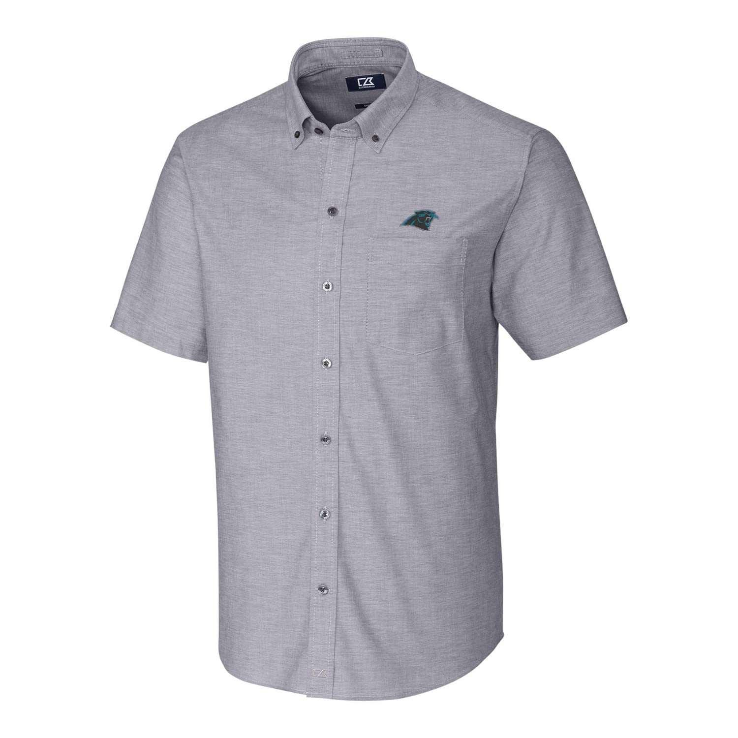 Cutter & Buck Men's NFL Stretch Oxford Short Sleeve Button Down Shirt - Comfortable Woven Casual Wear for Game Day & Outdoor Activities