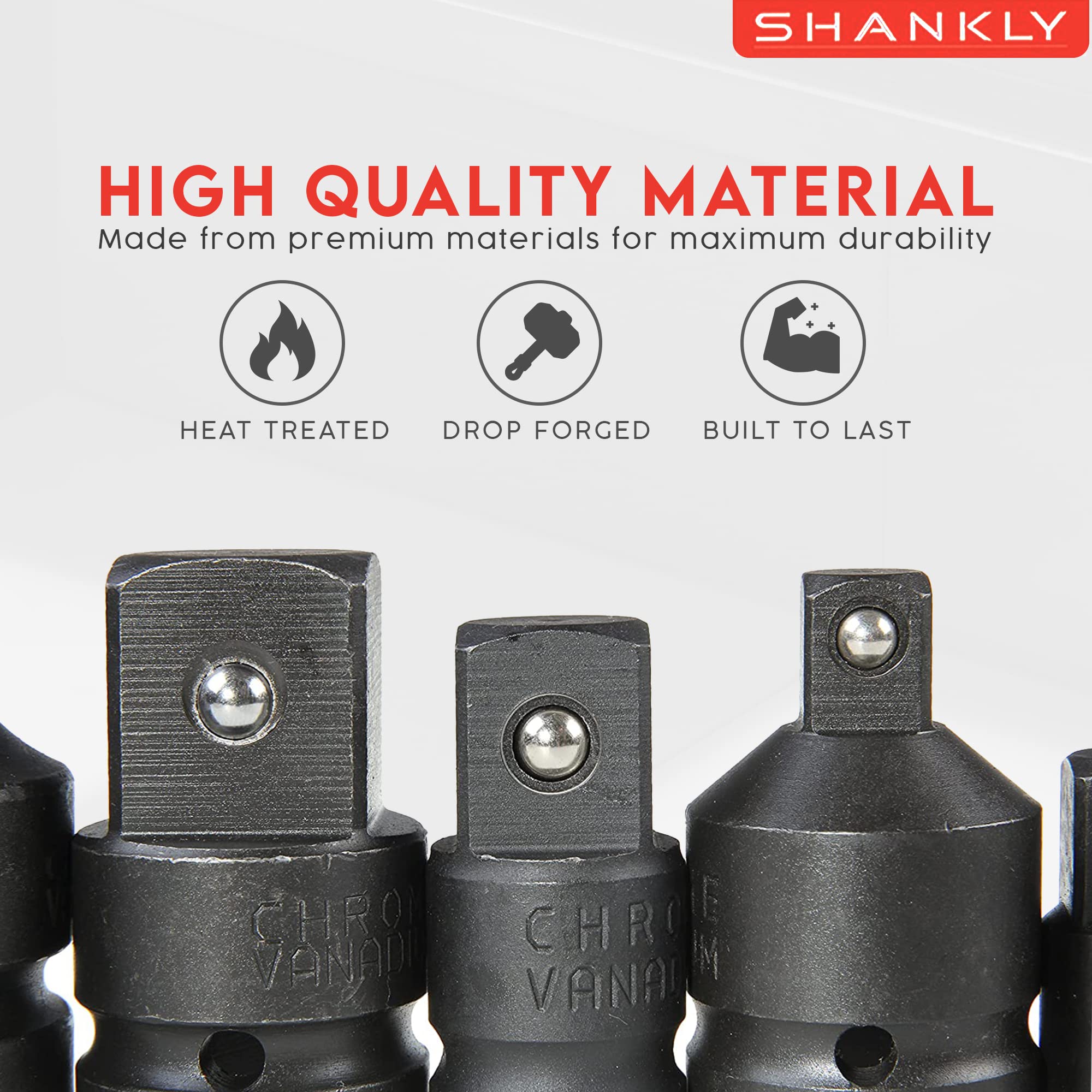 8-Piece Impact Socket and Adapter Set - 1/2