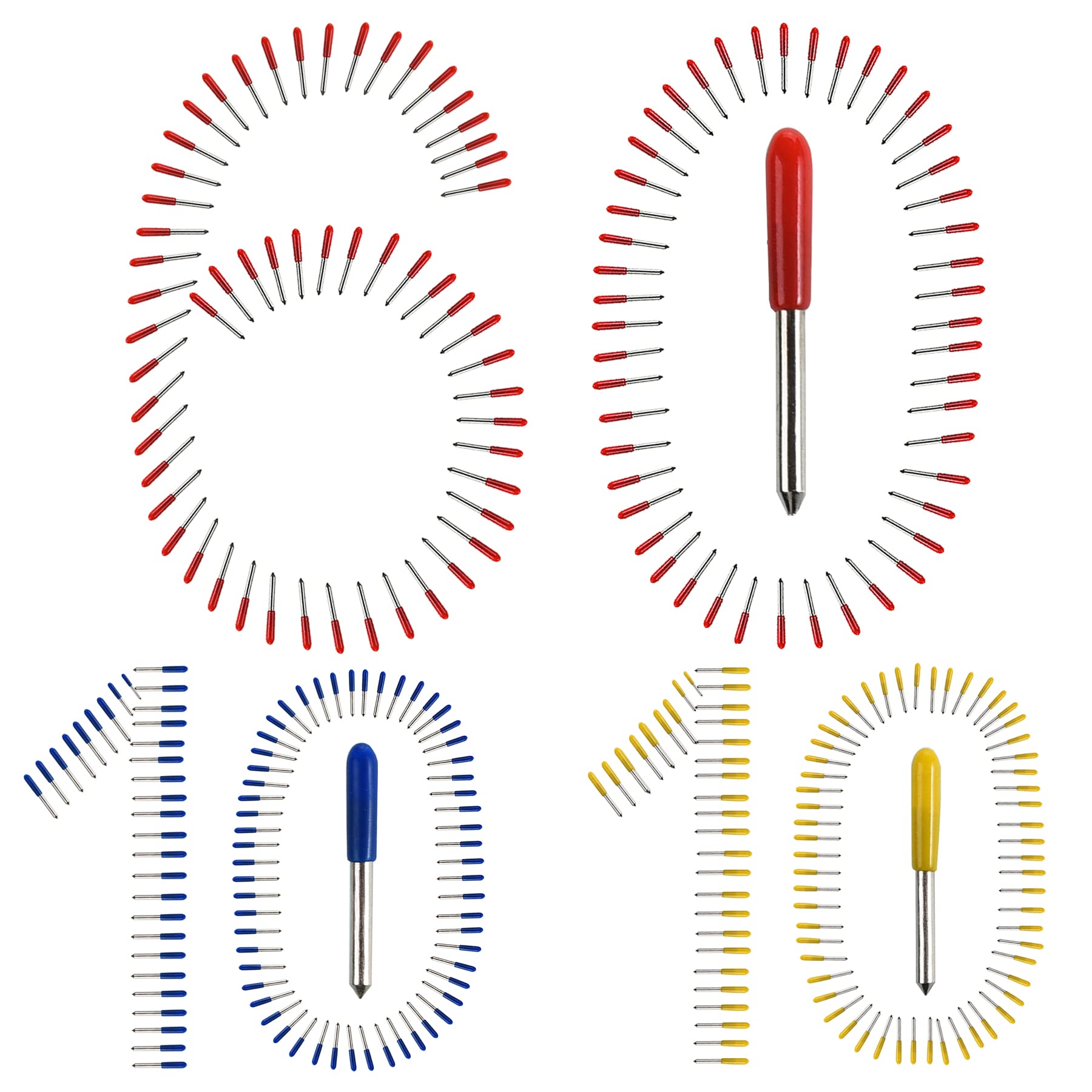 80PCS Replacement Blades for Cricut Explore Air 2/Air 3/Maker/Maker 3/Expression - 10PCS 30° Fine-Point, 60PCS 45° Standard, 10PCS 60° Deep Cut Blades - Compatible with Vinyl, Cardstock, Fabric & Paper Cutting Projects