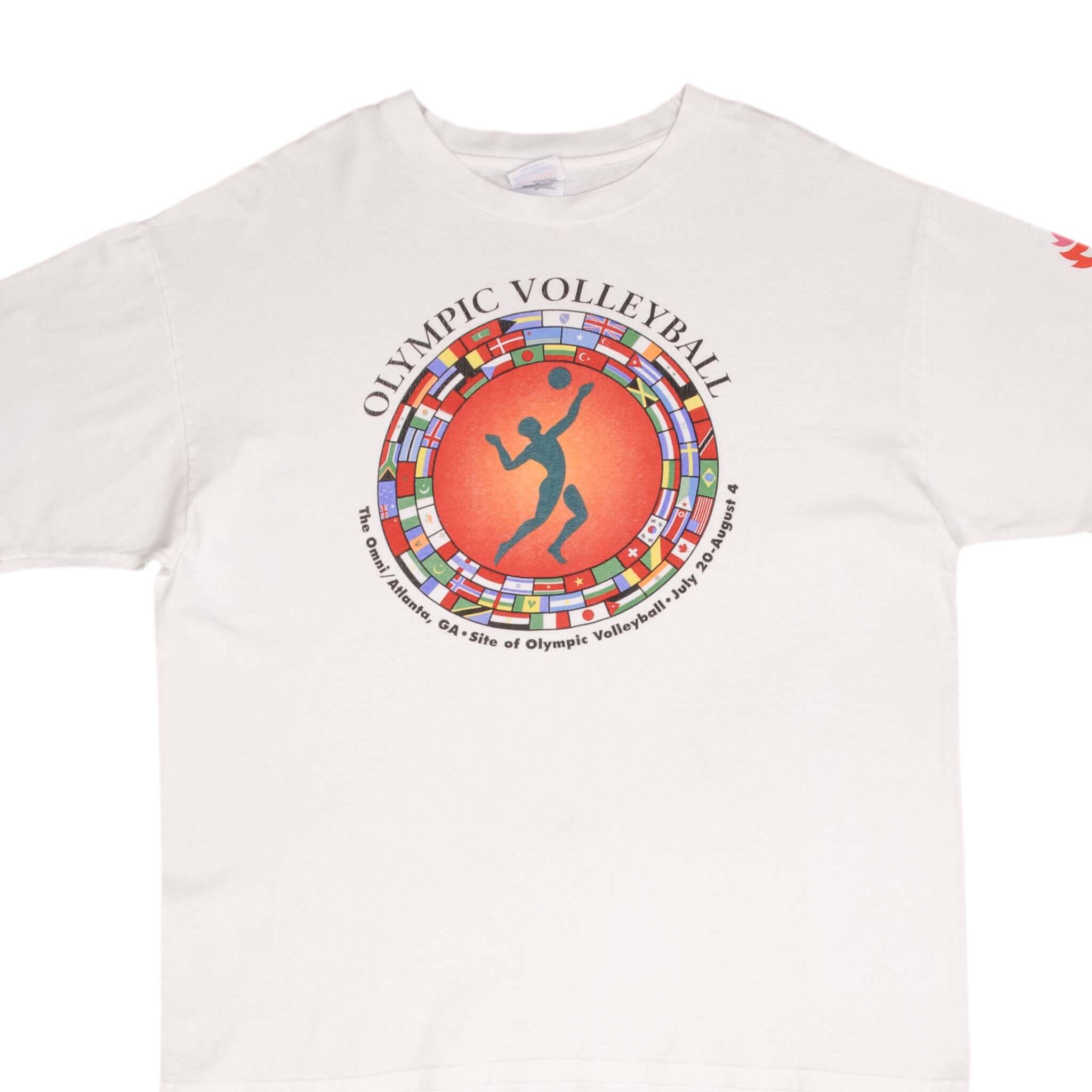 Vintage 1996 Atlanta Olympics Volleyball T-Shirt - Size XL - Made in USA - Retro Sports Fan Gift & Collectible for Volleyball Lovers