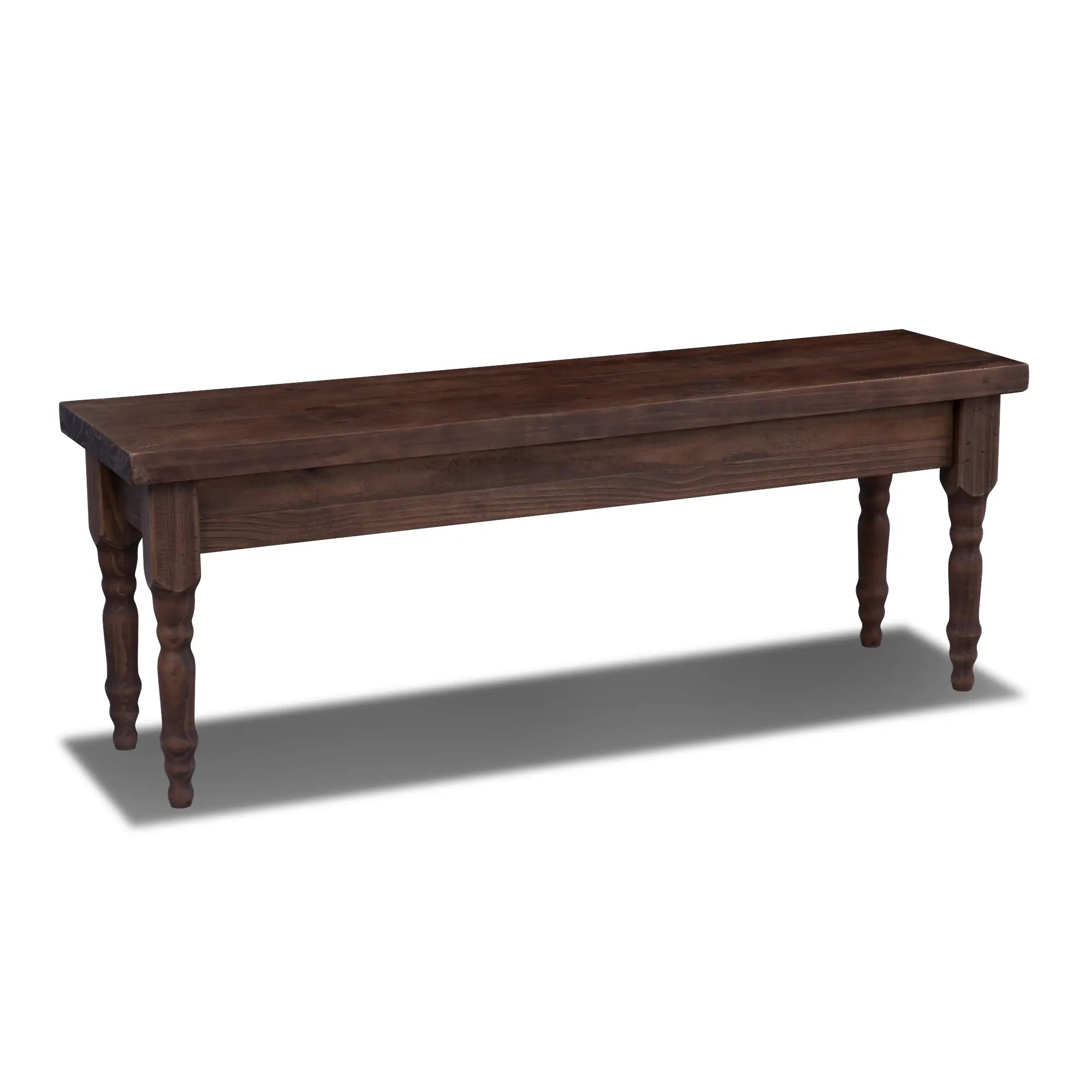 Valerie Solid Wood Bench - Rustic Entryway, Dining, or Bedroom Seating - Handcrafted Wooden Bench for Home Decor
