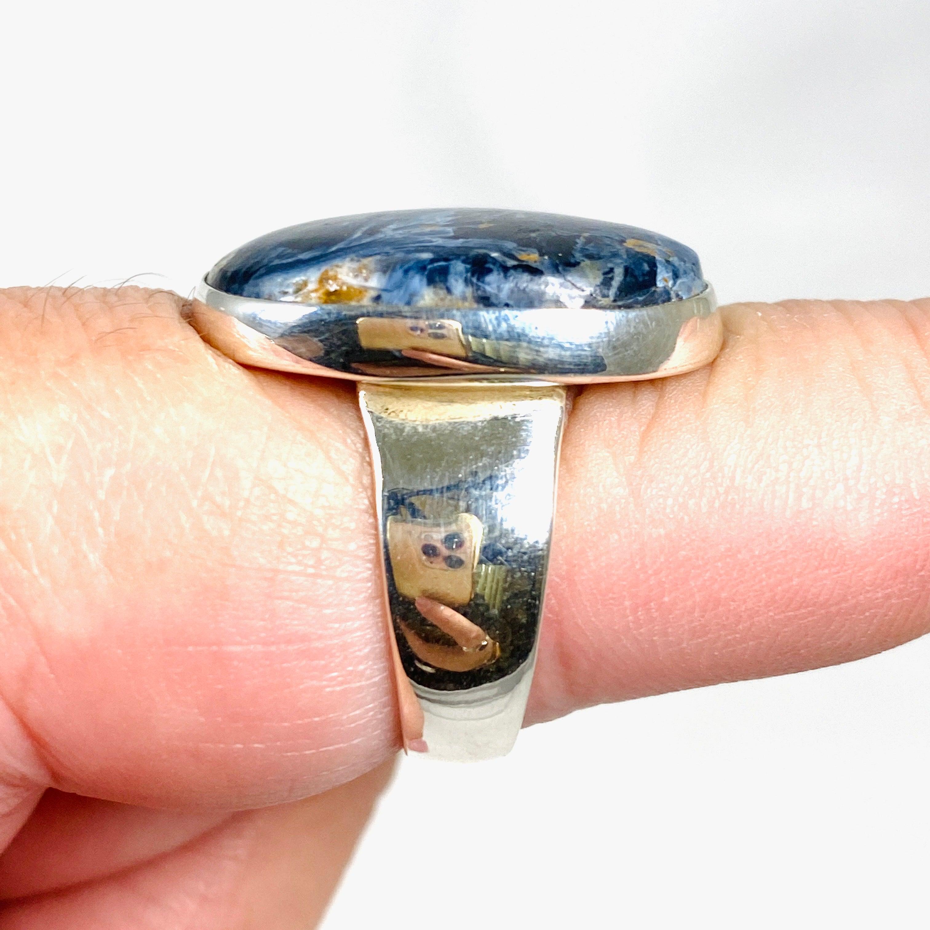 Pietersite Oval Ring Size 9.5 KRGJ2758 - Elegant Gemstone Jewelry for Women, Perfect for Weddings, Parties & Special Occasions