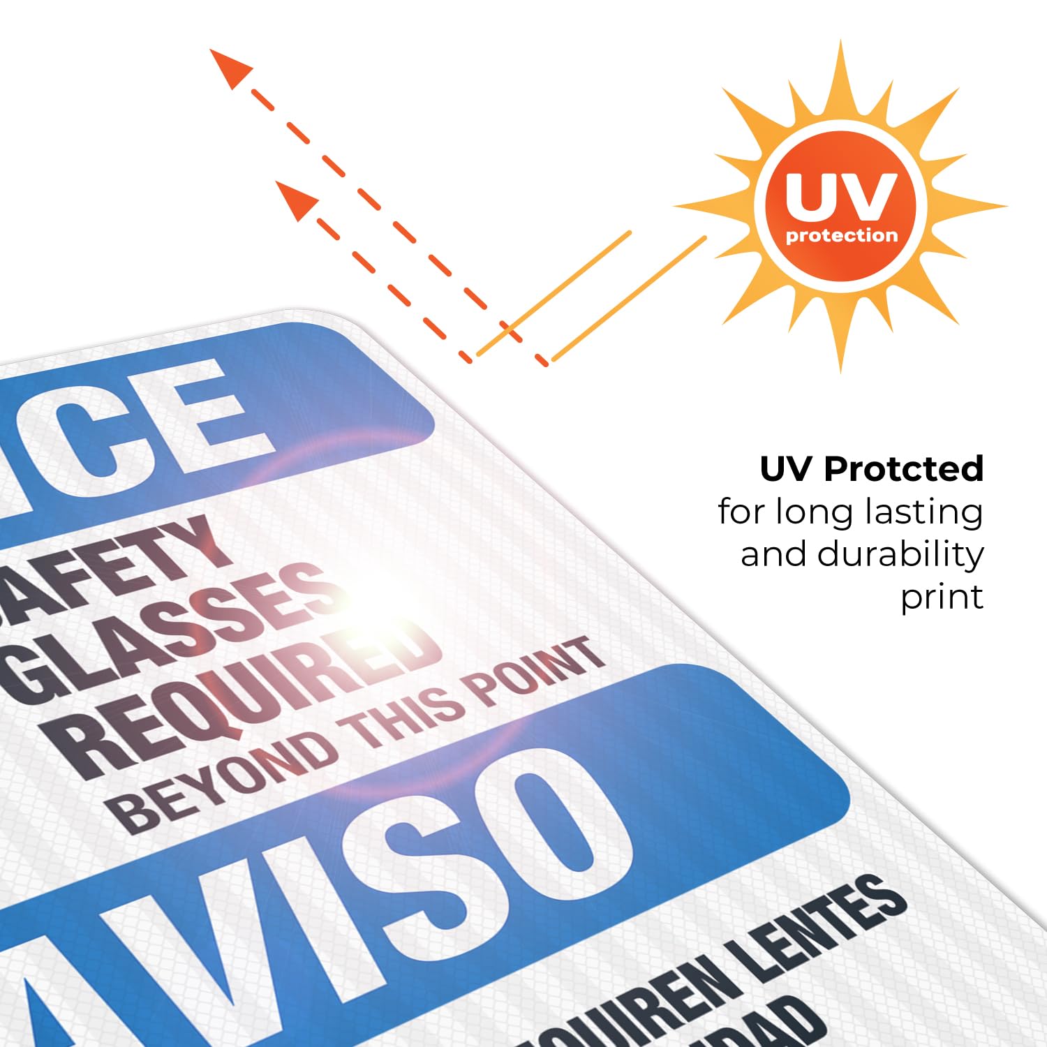 OSHA Approved Safety Glasses Required Beyond This Point Bilingual Sign - 24x30 Inches Reflective Aluminum Safety Sign for Construction Sites & Work Zones - Durable 3M EGP .080 Aluminum, Fade Resistant - Perfect for Factories, Warehouses & Hazardous Areas - Made in USA
