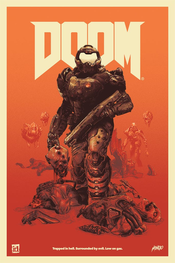 Doom Screenprinted Poster - Heavy Metal Band Wall Art Decor for Bedroom, Living Room, and Music Studio | Vintage Gothic Rock Poster for Fans & Collectors