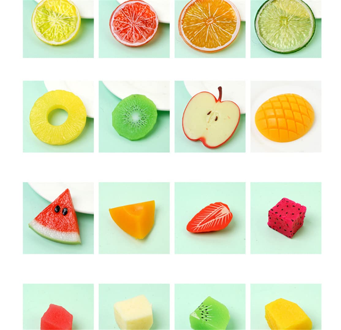 29Pcs Realistic Fake Artificial Dragon Fruit Kiwi Watermelon Mango Slices - Simulation Fruit Model Decor for Home, Kitchen, Party & Wedding Decoration - Perfect for Table Centerpieces, Photography Props, and DIY Crafts