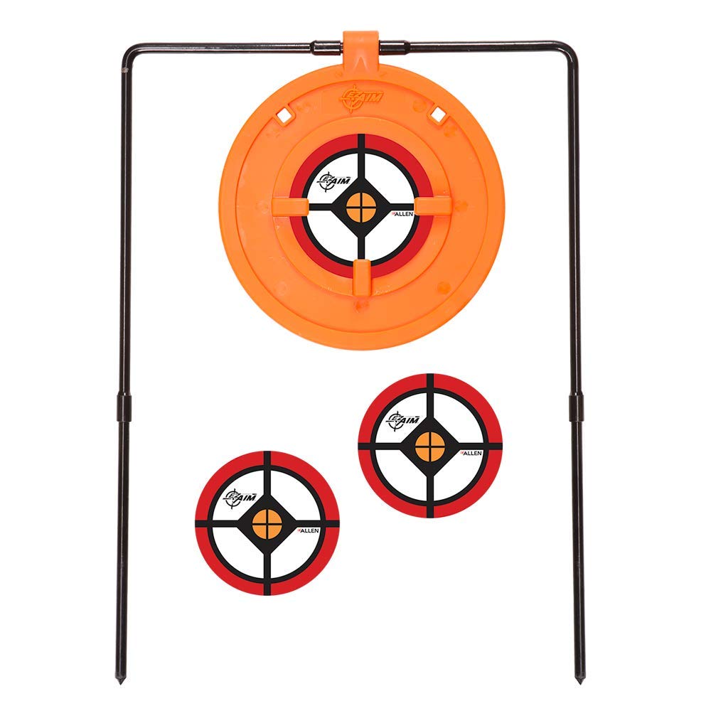EZ-Aim Self-Healing Spinner Shooting Target - 12-14 Inch Gong Target for Gun, Rifle, Pistol, Airsoft & BB Gun Practice - Durable Orange Outdoor Training Equipment for Range Shooting & Hunting Scenarios