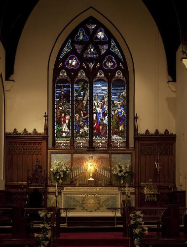 Vintage Stained Glass Windows Photo at St. Paul's Episcopal Church in Selma Alabama 2010 - Historical Church Architecture Photography for Home Decor & Wall Art