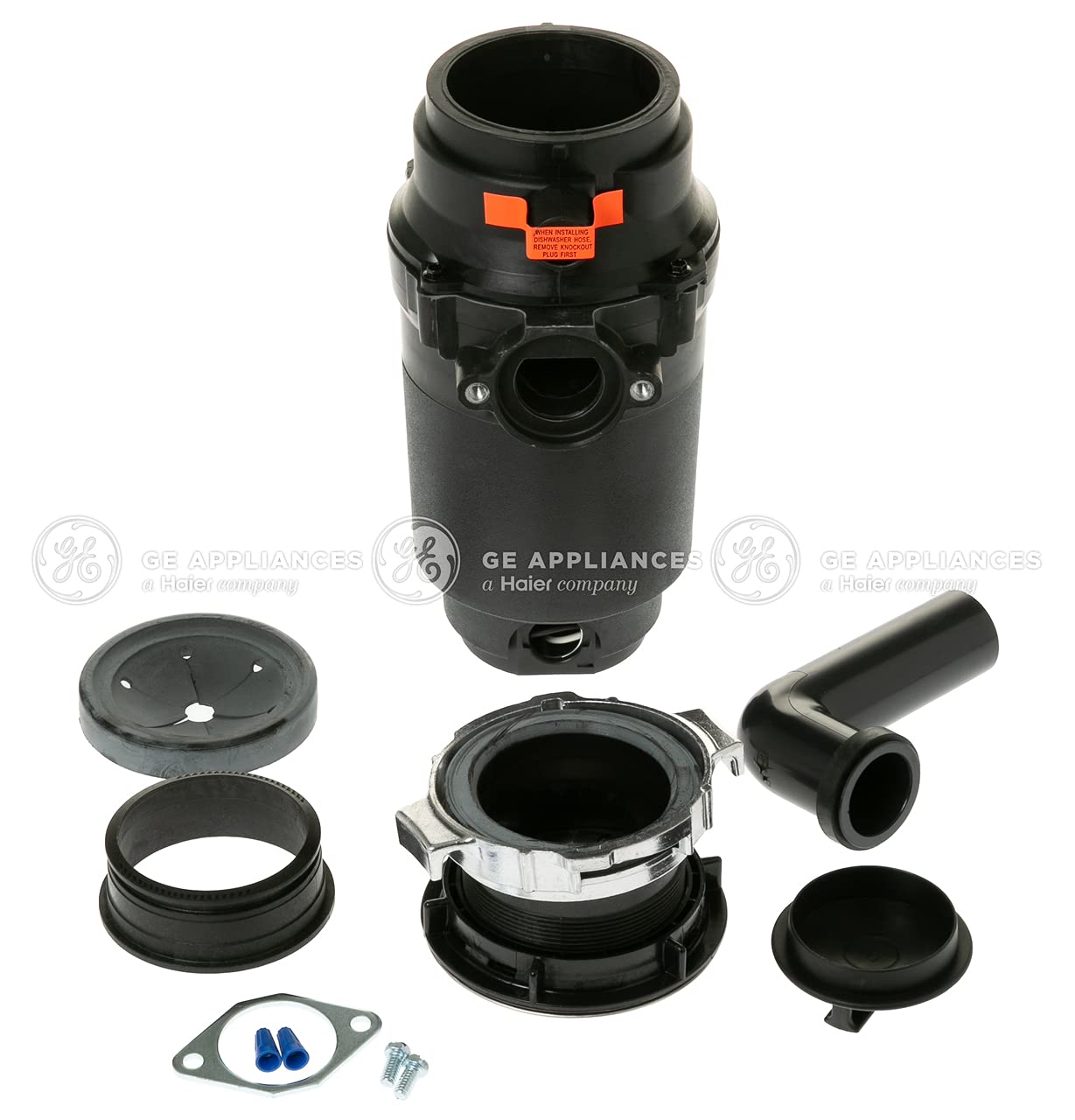 GE Continuous Feed Garbage Disposal 1/3 HP - Quiet & Powerful Food Waste Disposer for Fruit Peels, Pasta & Cereal - Easy Installation Kit Included - Ideal for 1-2 Person Homes - Perfect for Small Kitchens & Apartments