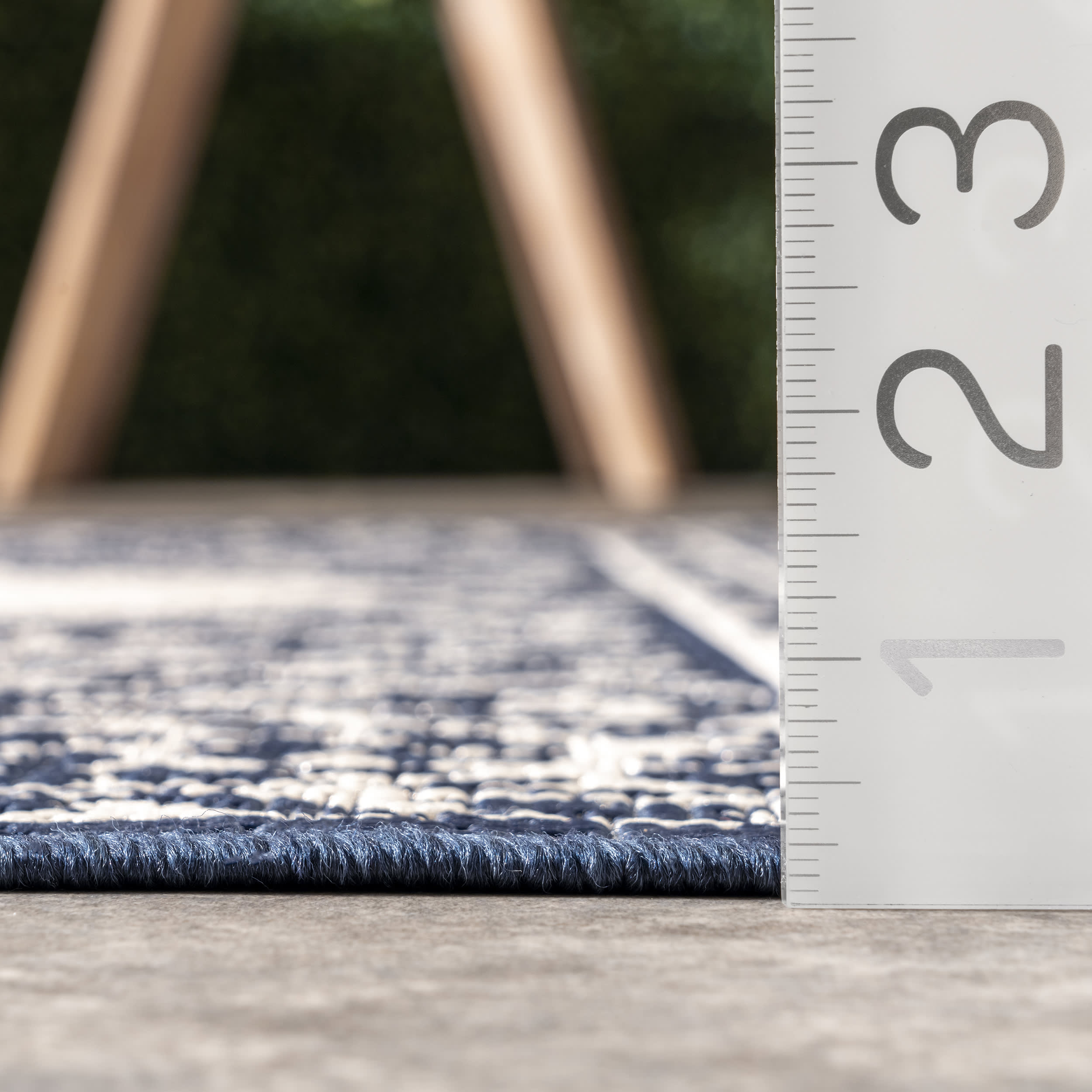 Premium Iris Medallion Indoor/Outdoor Area Rug - Navy Blue Persian Style Carpet for Living Room, Bedroom, Patio & Deck Decor | Waterproof & Durable Floor Mat for Home & Garden Use