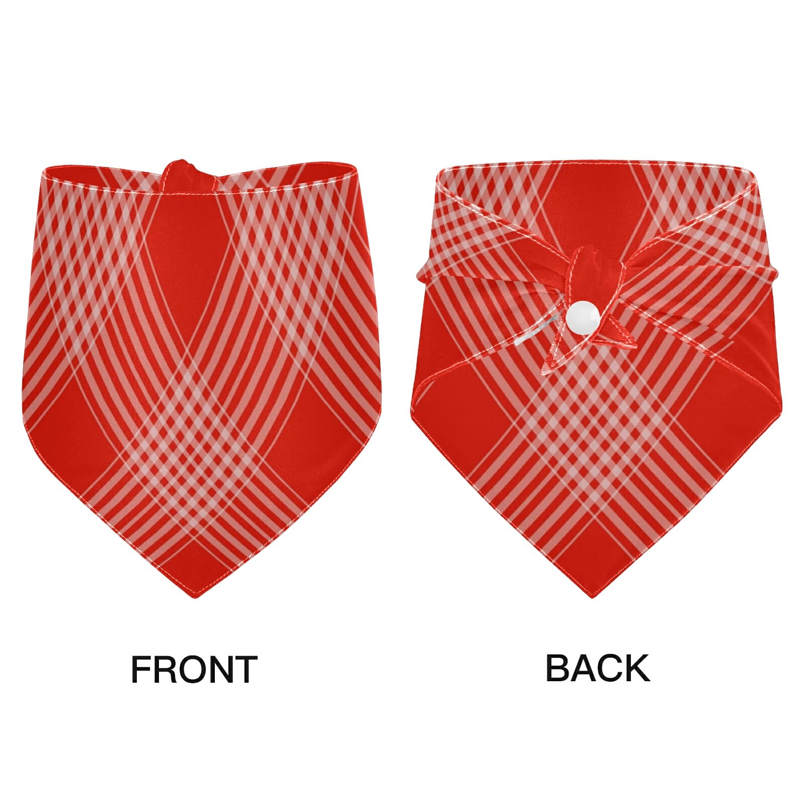 2 Pack Soft Breathable Dog Bandanas - Checkered Milk Silk Pet Scarf with Snap Button, Triangle Bibs & Kerchief Set | Perfect for Holidays, Parties & Everyday Pet Accessories
