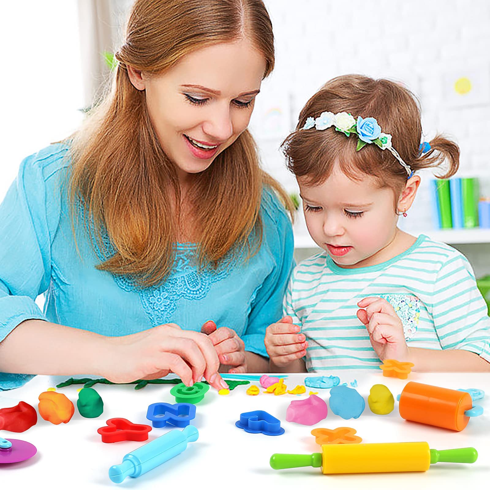 47 PCS Play Dough Tools Set for Kids - Alphabet Letters, Numbers, Symbols & Modeling Clay Accessories - Perfect for Preschool Learning, Arts & Crafts, Sensory Play & Creative Fun at Home or School