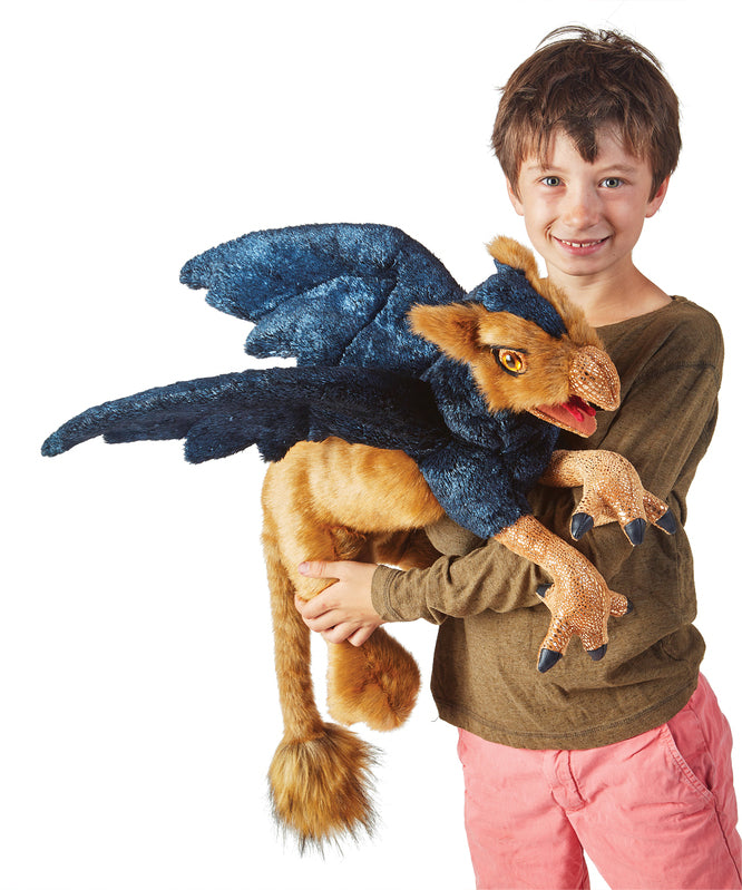 Folkmanis Griffin Puppet - Realistic Hand Puppet for Kids, Storytelling & Educational Play - Perfect for Imaginative Play, Classroom Activities & Gift Giving
