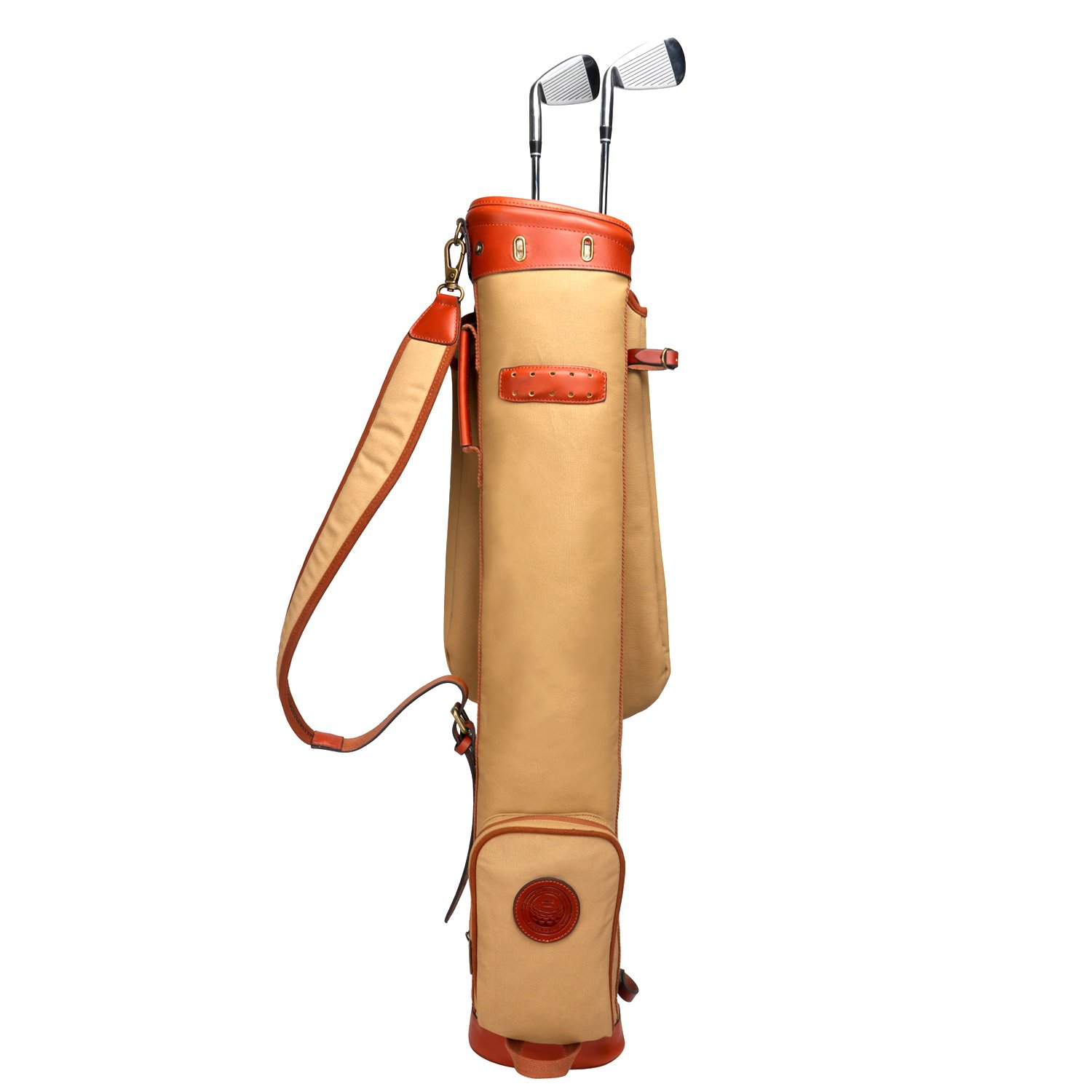 Vintage Golf Club Carry Bag - Durable Canvas & Leather Travel Case for Golf Clubs | Perfect for Golf Trips, Tournaments & Practice Sessions