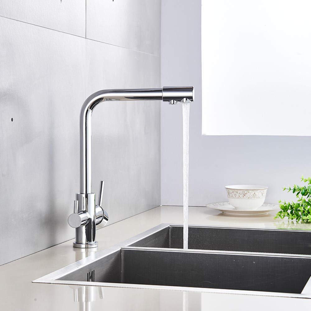 360° Rotating Brass Kitchen Faucet - Deck Mounted Pure Water Filter Faucet for Modern Home Kitchen Sink | Perfect for Cooking, Washing Dishes & Filling Pots