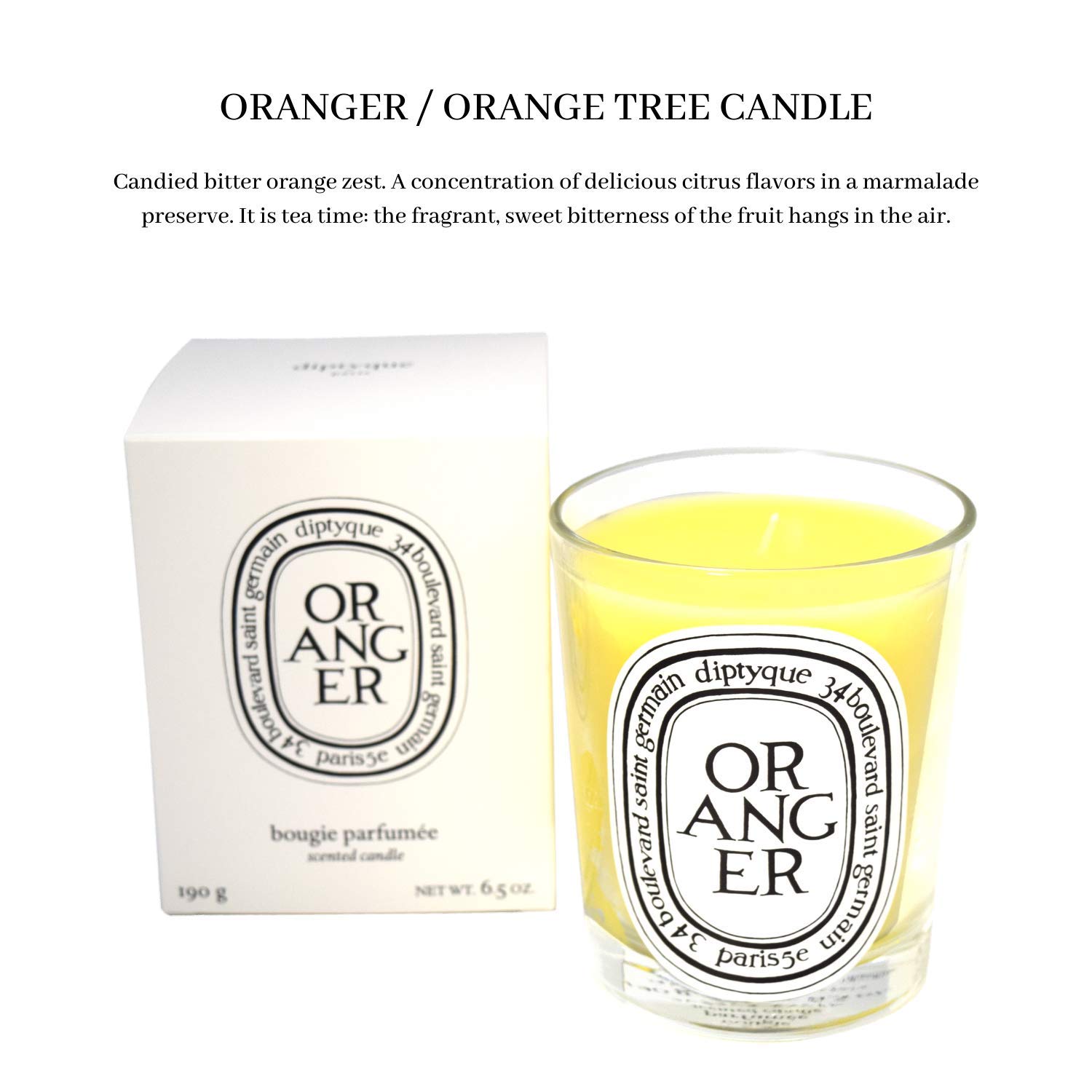 Diptyque Oranger Scented Candle - 6.5 oz Luxury Home Fragrance for Living Room, Bedroom & Bathroom - I0005050 - Perfect for Relaxation, Aromatherapy & Gift Giving