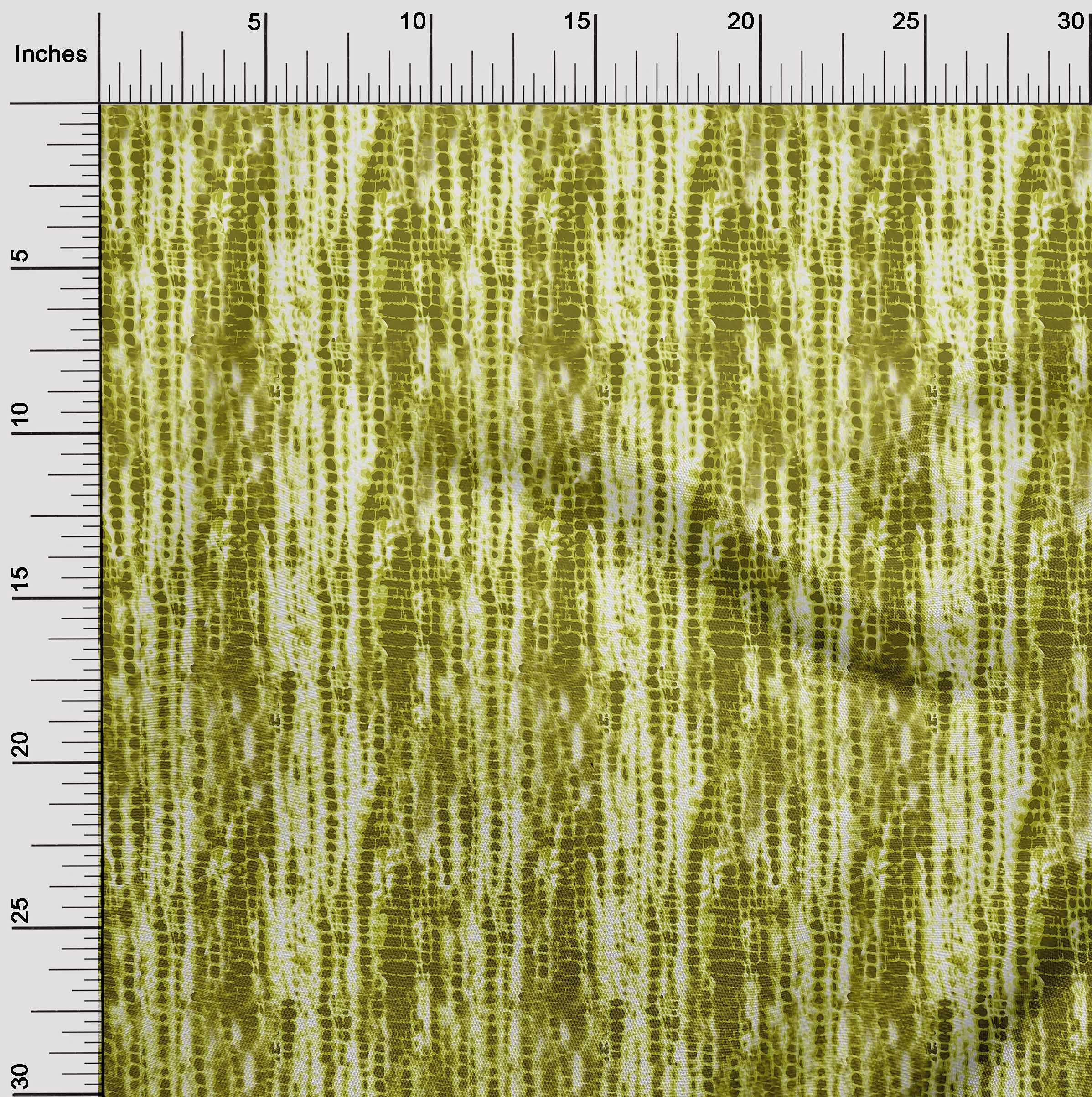 oneOone Polyester Spandex Lime Green Tie Dye Fabric - 56 Inch Wide DIY Clothing & Quilting Material (1 Yard) | Perfect for T-Shirts, Dresses, and Home Decor Projects