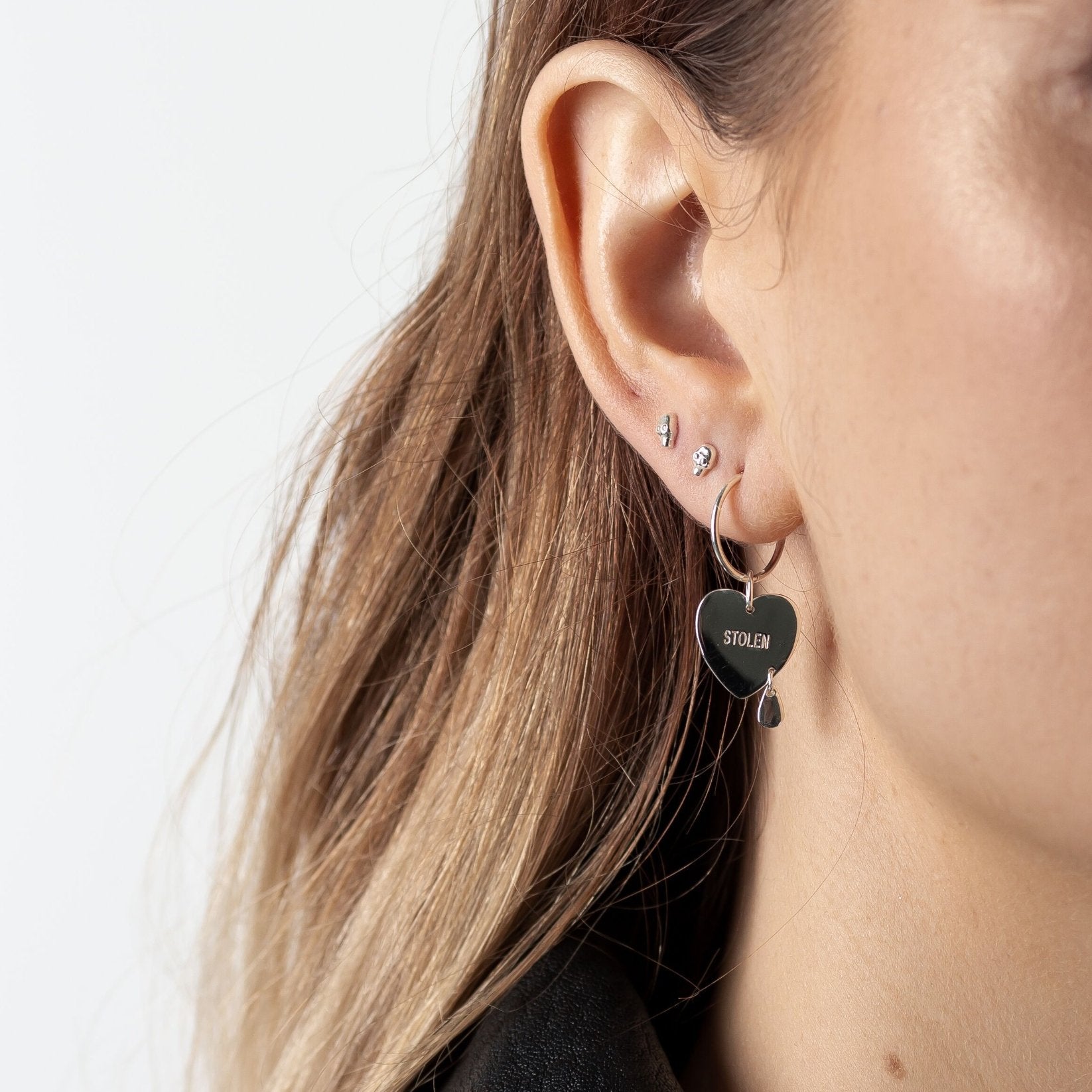 Crying Heart Sleeper Earrings - Dainty Tragus Hoop Earrings for Women, Hypoallergenic Stainless Steel - Perfect for Everyday Wear & Special Occasions