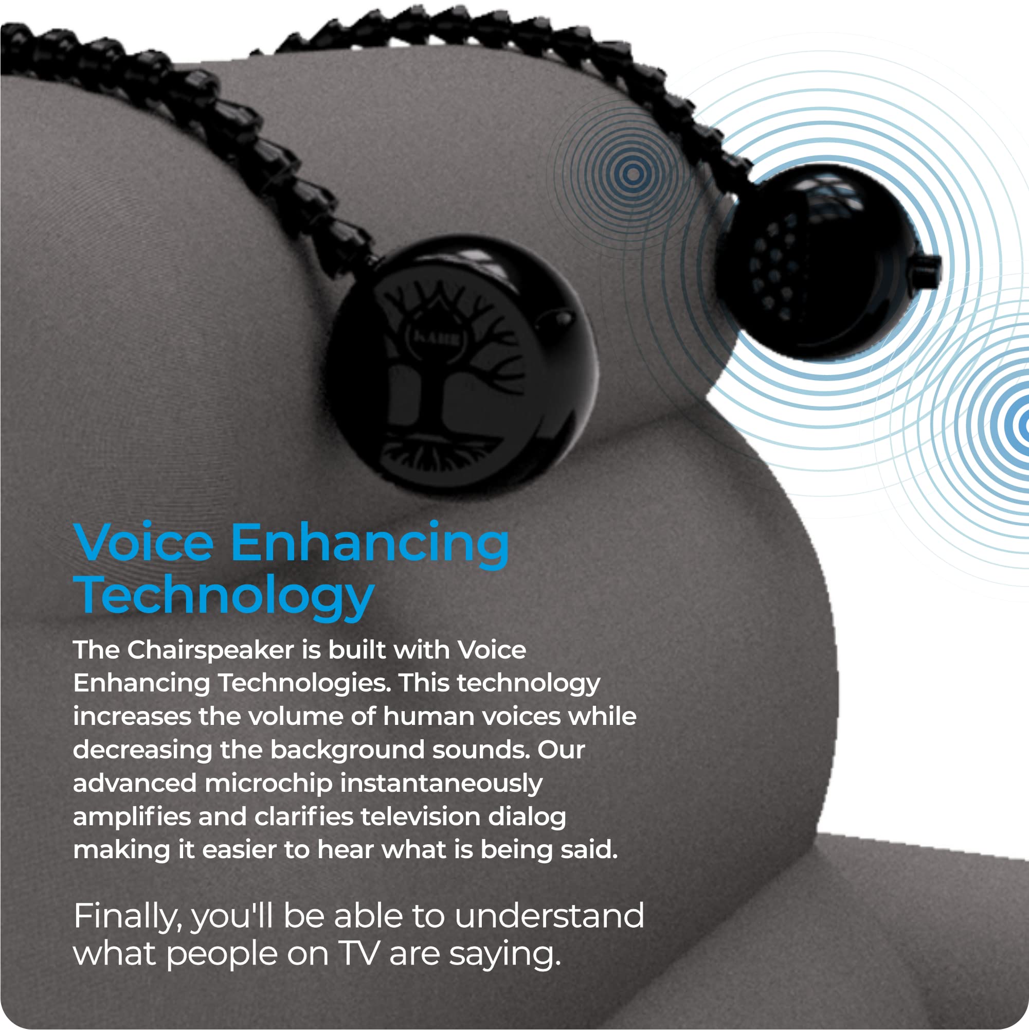 CS3 Wireless TV Speakers for Hearing Impaired - Voice Enhancing Headphones with Near-Ear Clarity | Compatible with Most Smart TVs & Streaming Devices (Netflix, Hulu) | Perfect for Elderly & Home Theater Use