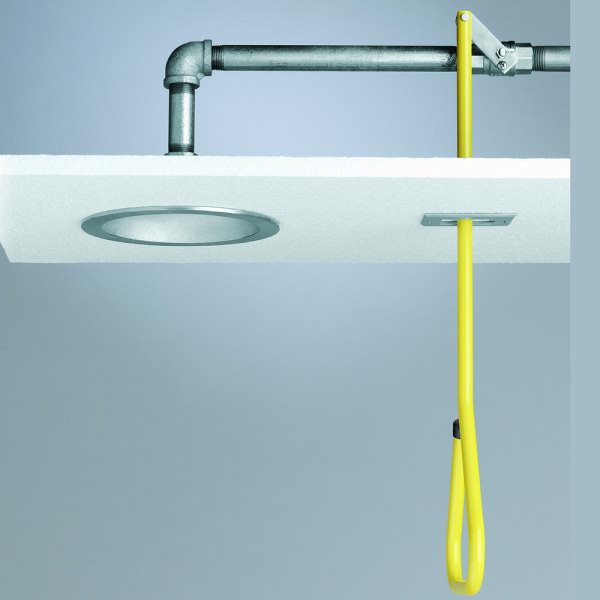 Speakman SE 236 PR Emergency Safety Shower with Concealed Ceiling Mount & Horizontal Supply - Stay Open Ball Valve & Pull Rod for Industrial Workplaces & Laboratories