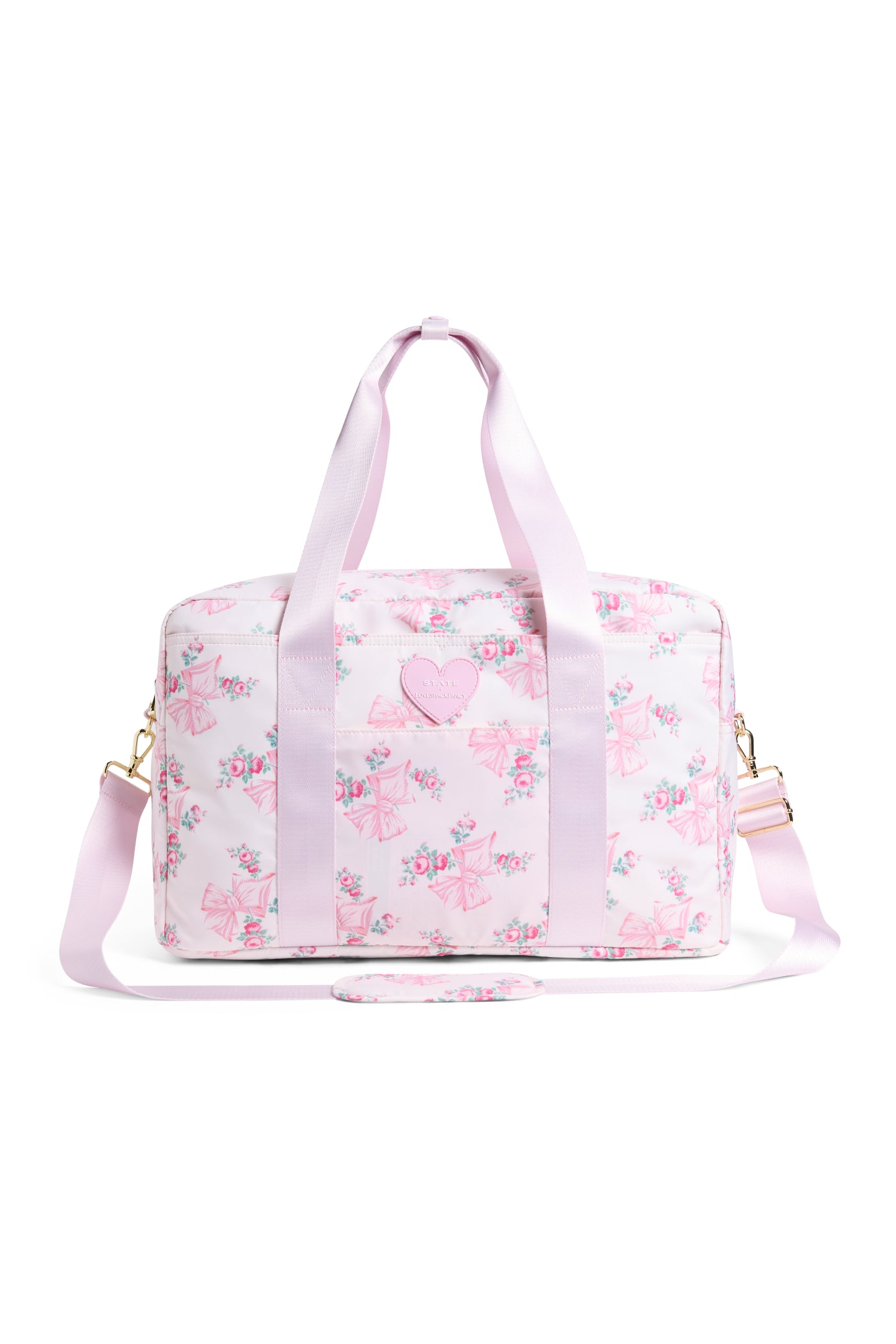 STATE x LoveShackFancy Wellington Weekender Bag - Stylish Canvas Travel Duffel for Women | Perfect for Weekend Getaways, Gym, Beach & Overnight Trips
