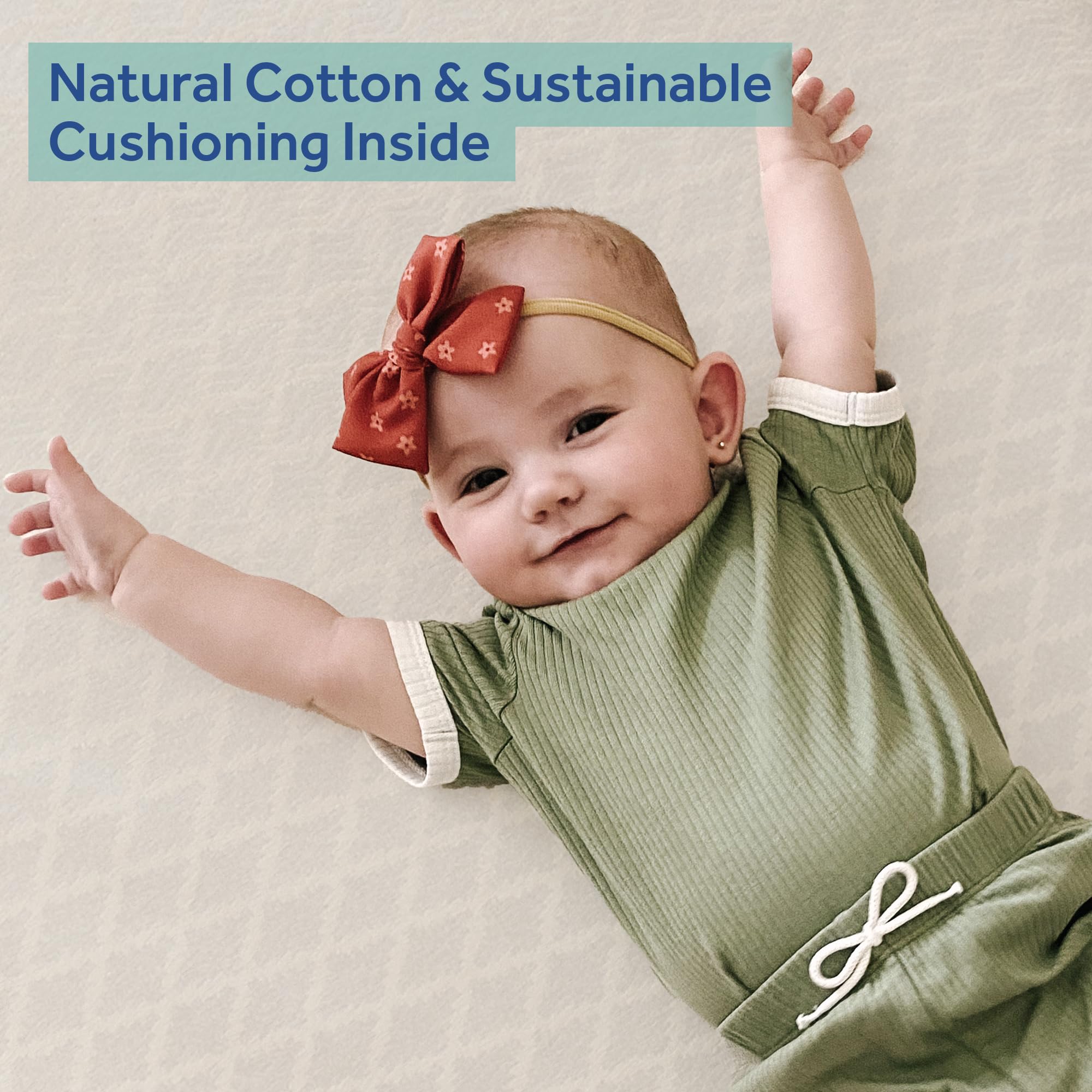 Sealy Baby Posturepedic Grow Breathable 2-Stage Waterproof Crib Mattress & Toddler Bed - Non-Toxic Cotton Cover, GREENGUARD Gold Certified, Safety Tested, Made in USA (52